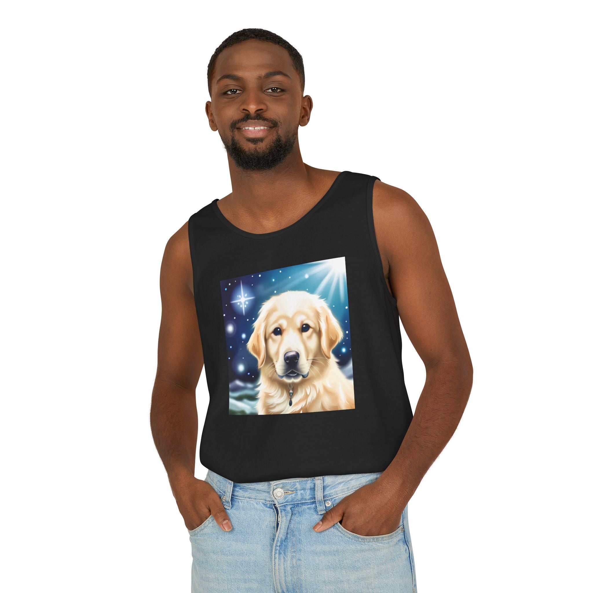 Golden Retriever Stary Night Unisex Tank Top