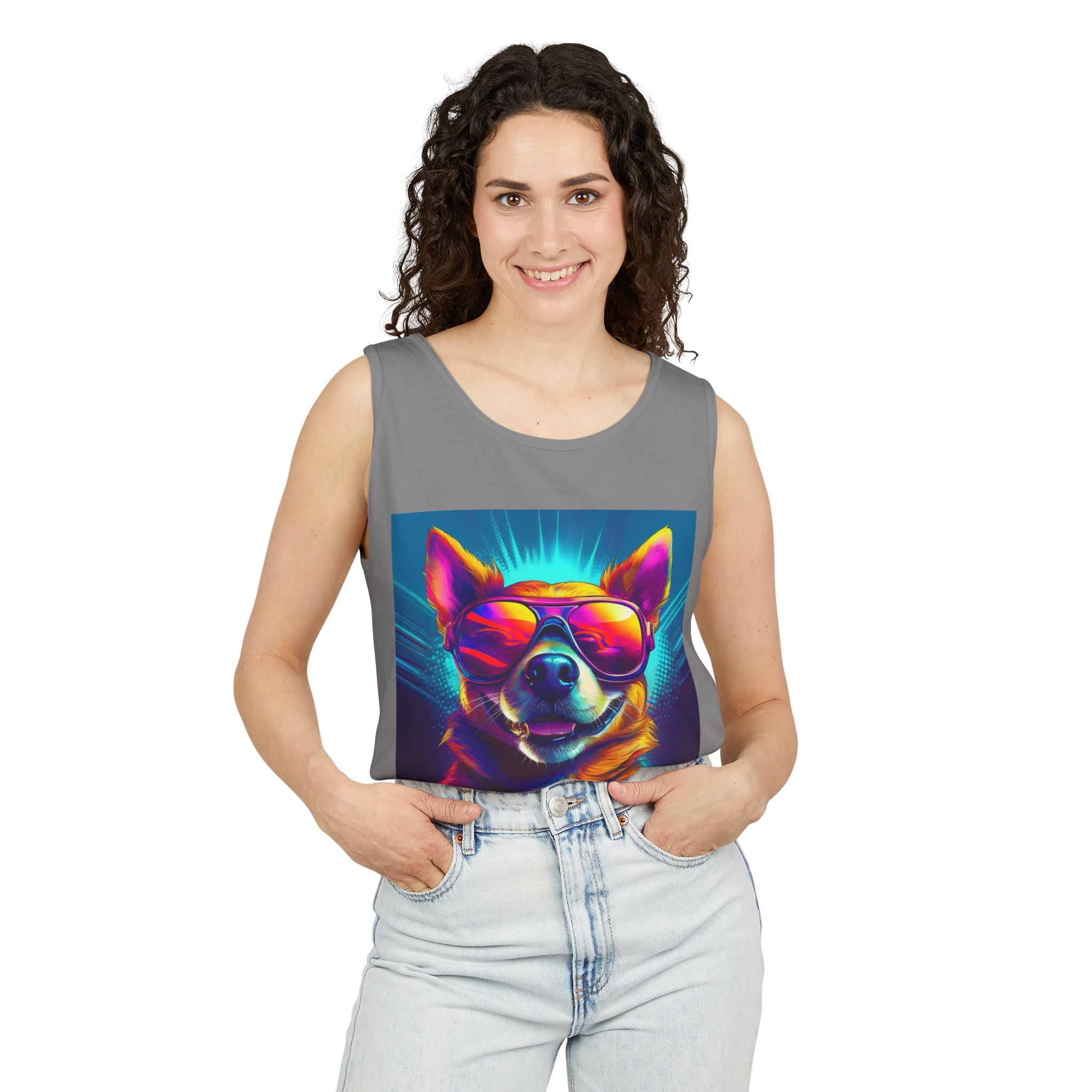 Chihuahua Cool Sunglasses Unisex Tank Top