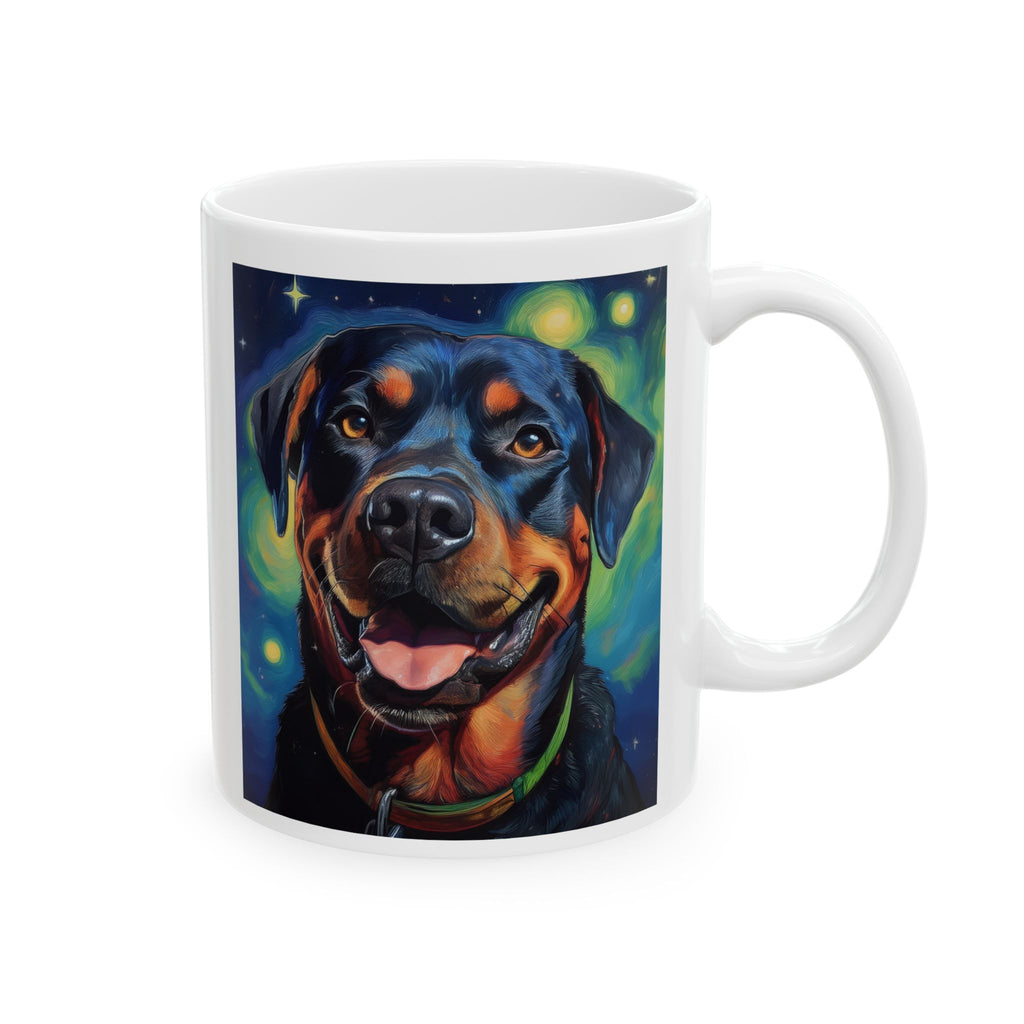 Rottweiler Stary Night Ceramic Mug, (11oz, 15oz)