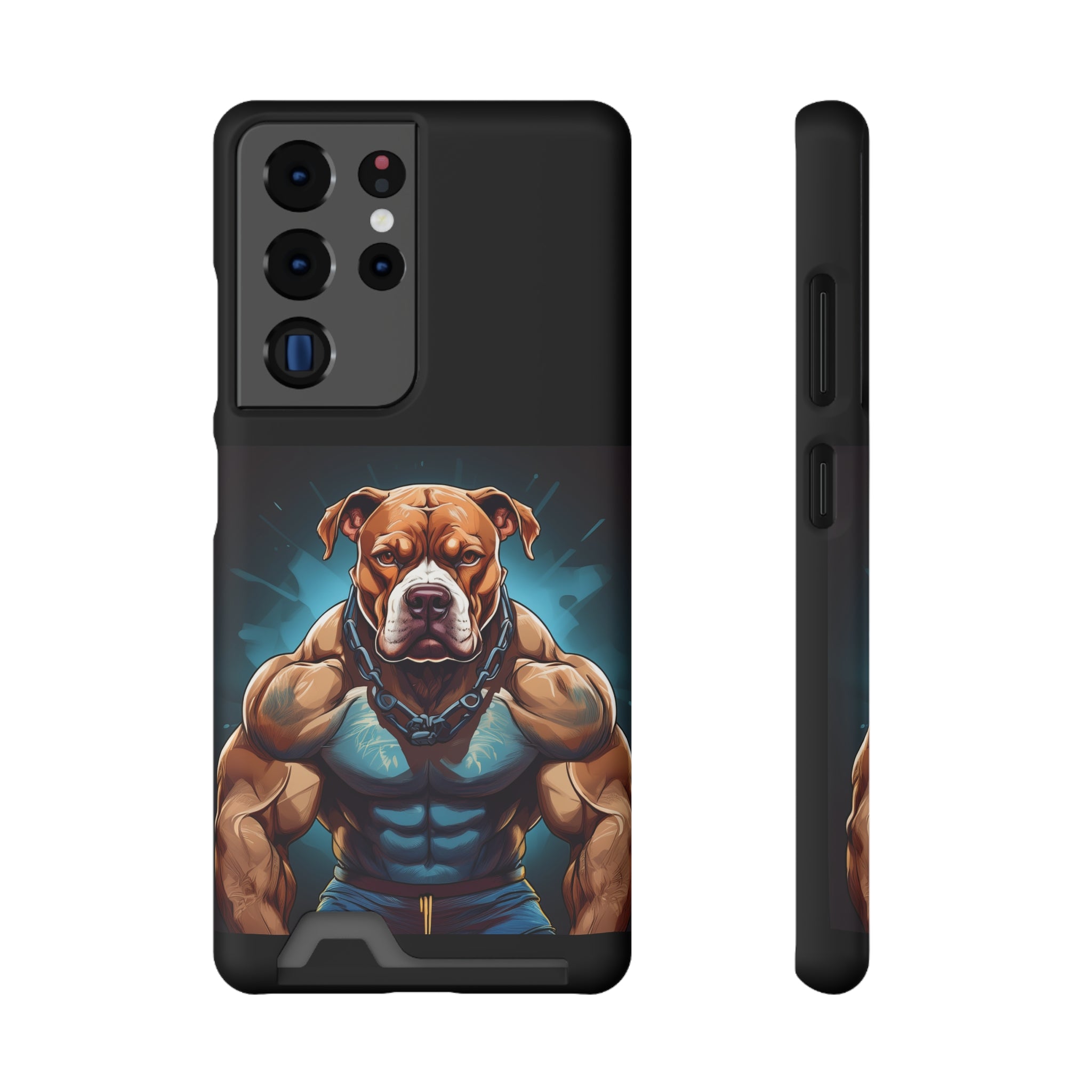 Pitbull Body Builder Phone Case with Card Holder