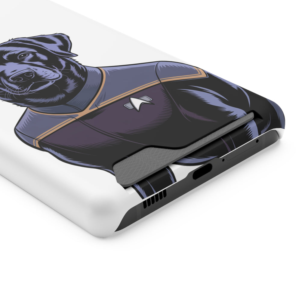 Black Lab Dog-Fleet Phone Case with Card Holder