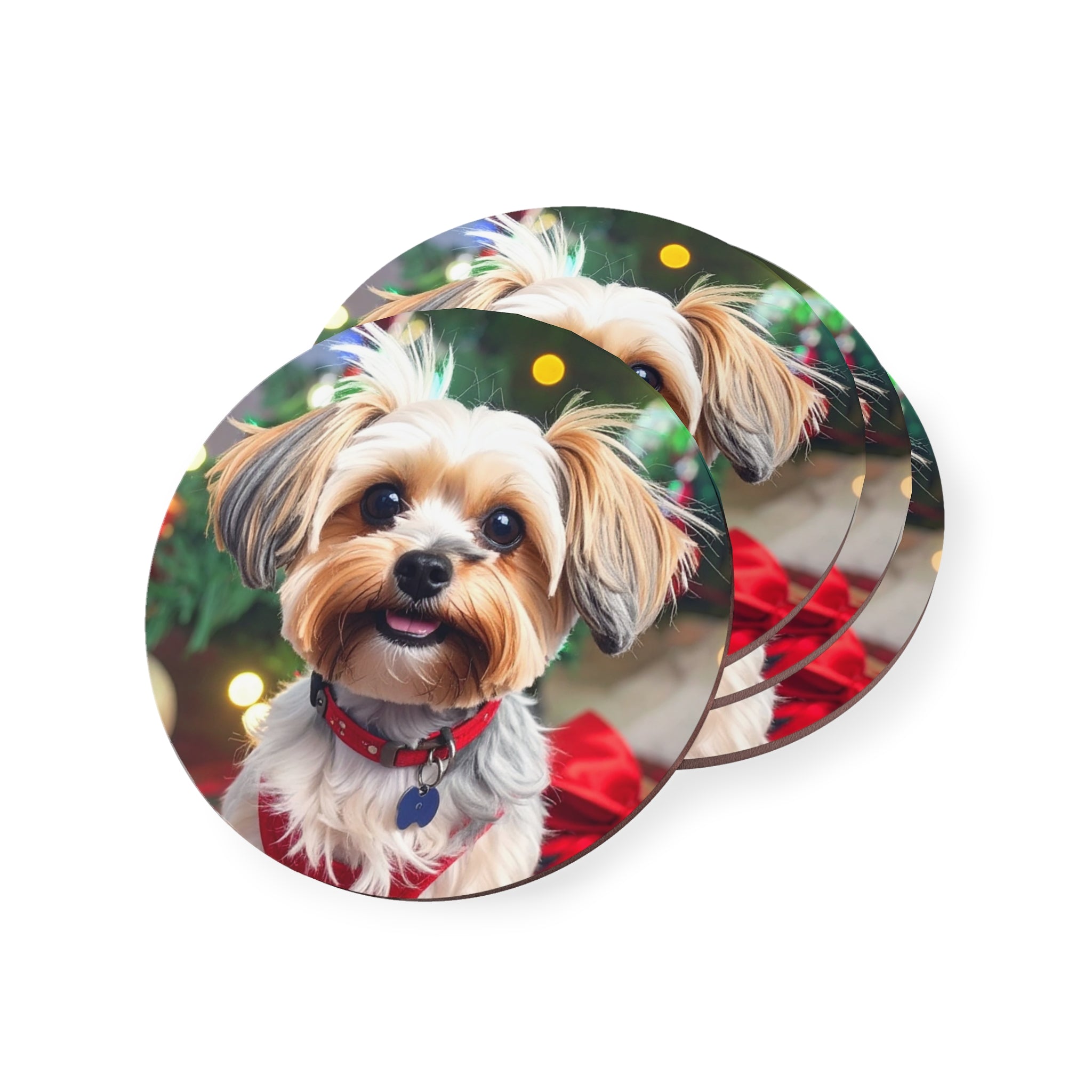 Yorkie Holiday Tzu Coasters