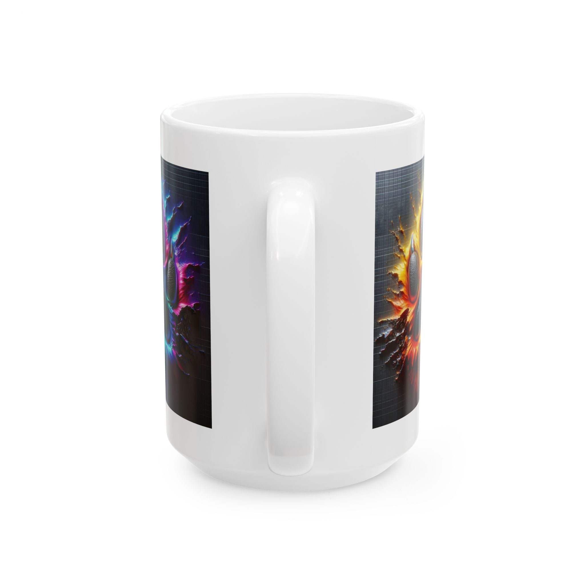 Electric Rainbow Dog Paw Ceramic Mug, (11oz, 15oz)