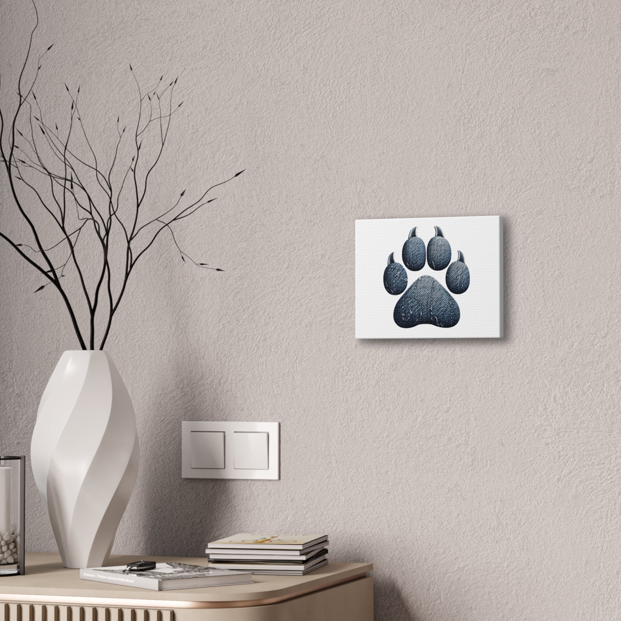 Denim Paw Canvas Stretched, 0.75"