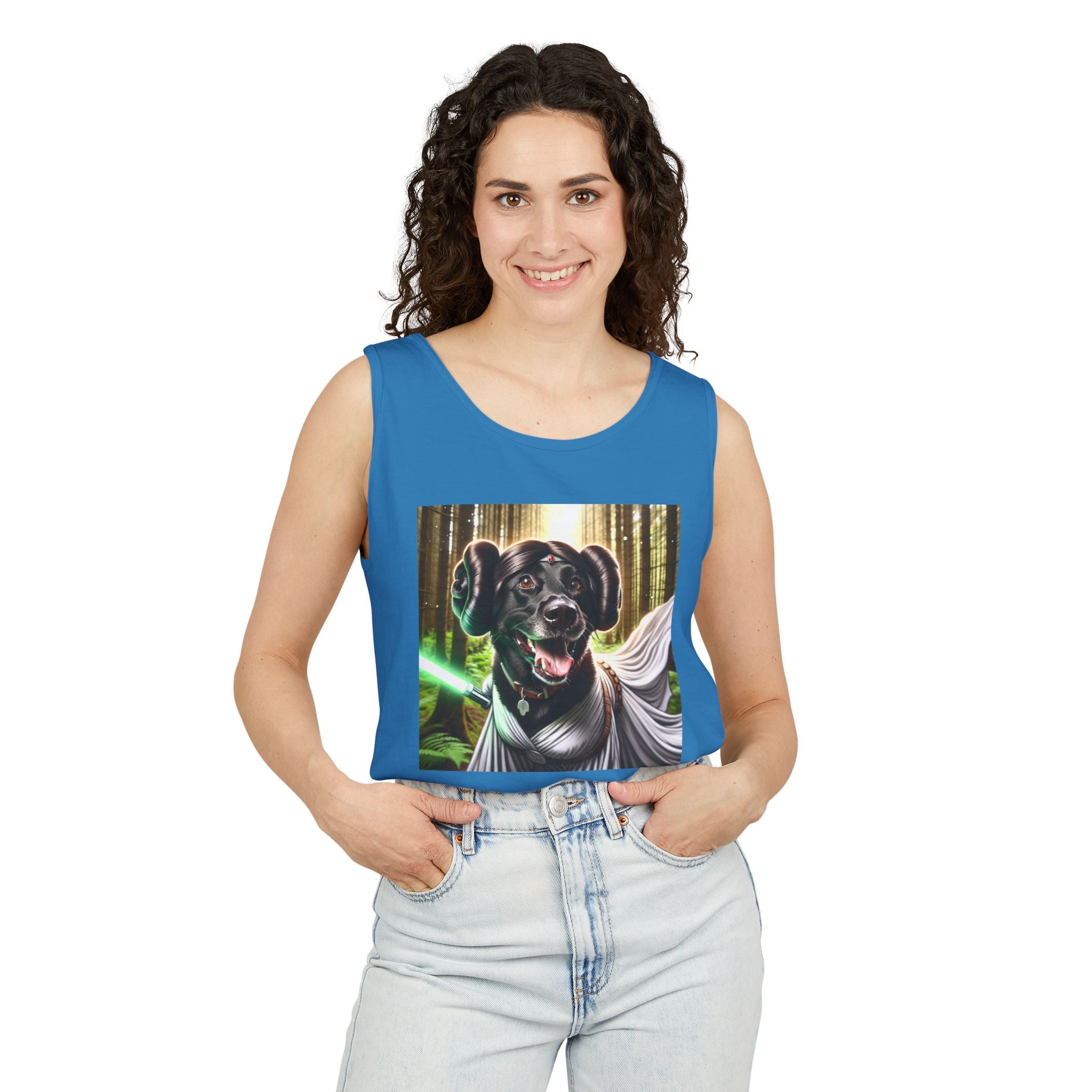 Black Lab Galaxy Princess Unisex Tank Top
