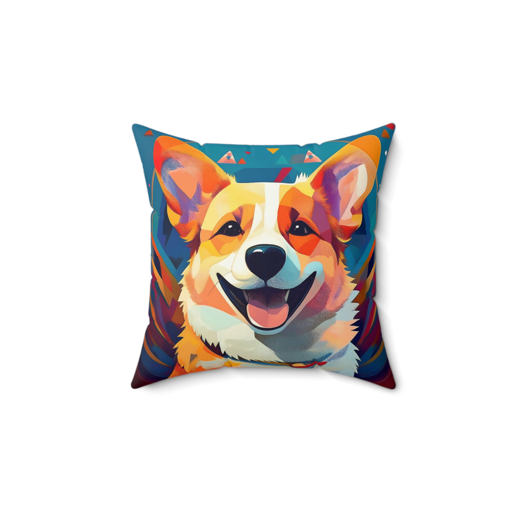 Corgi Polyester Square Pillow