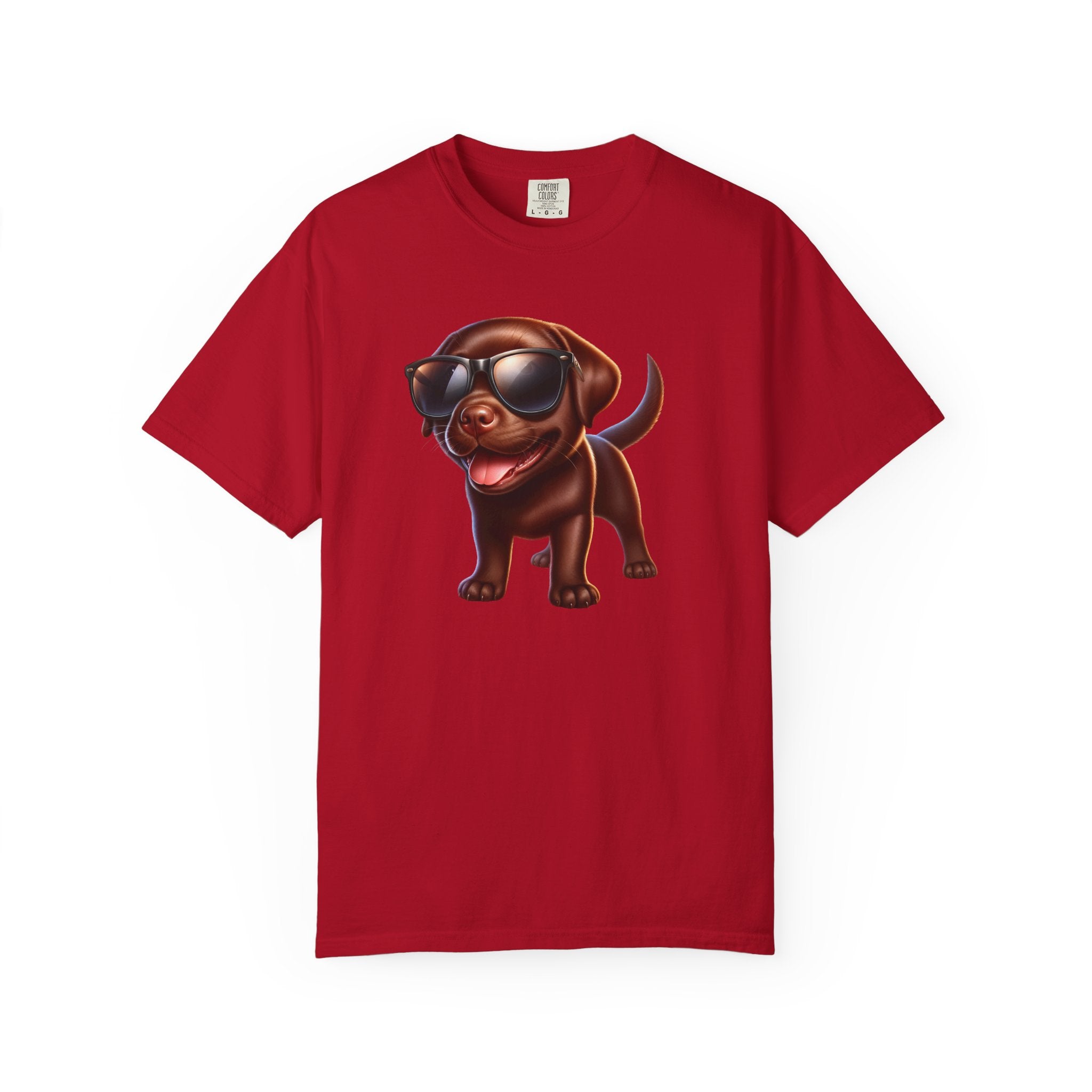 Chocolate Lab w/ sunglasses Unisex Garment-Dyed T-shirt