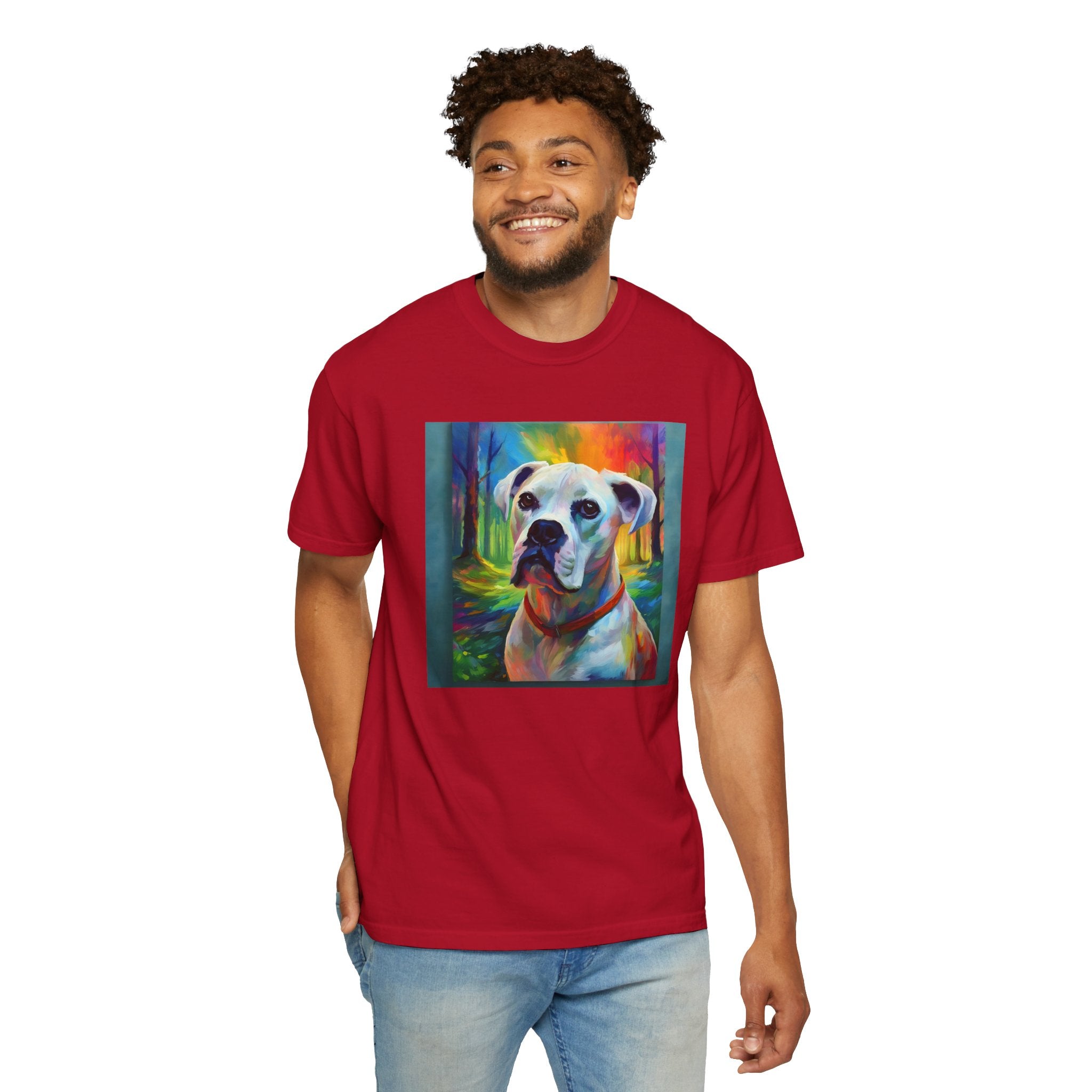 Boxer Rainbow Sky Unisex Garment-Dyed T-shirt
