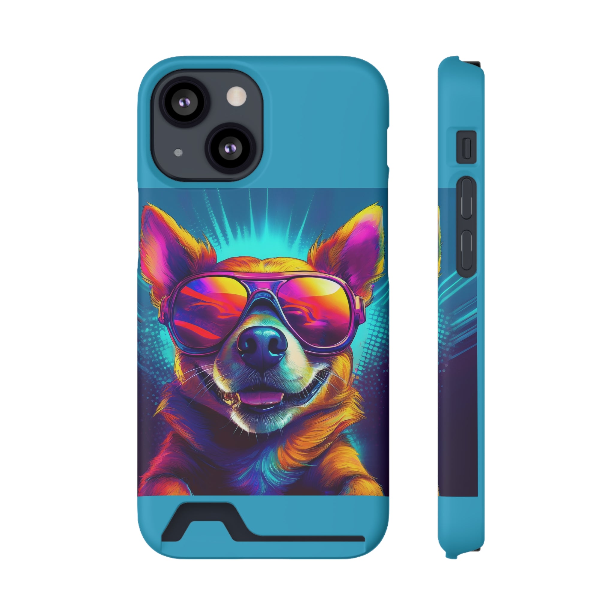 Chihuahua Cool Sunglasses Phone Case with Card Holder