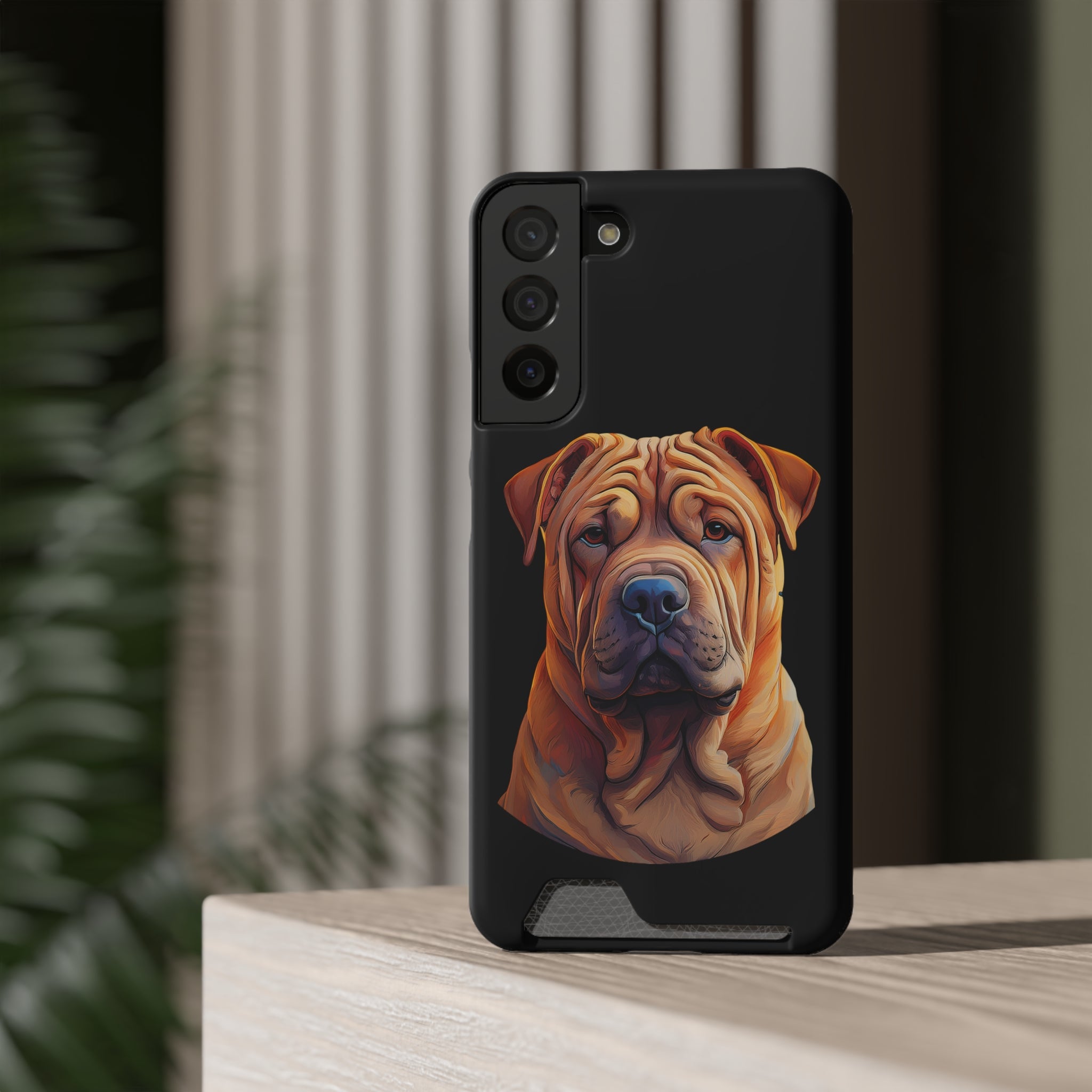 Shar Pei Phone Case with Card Holder