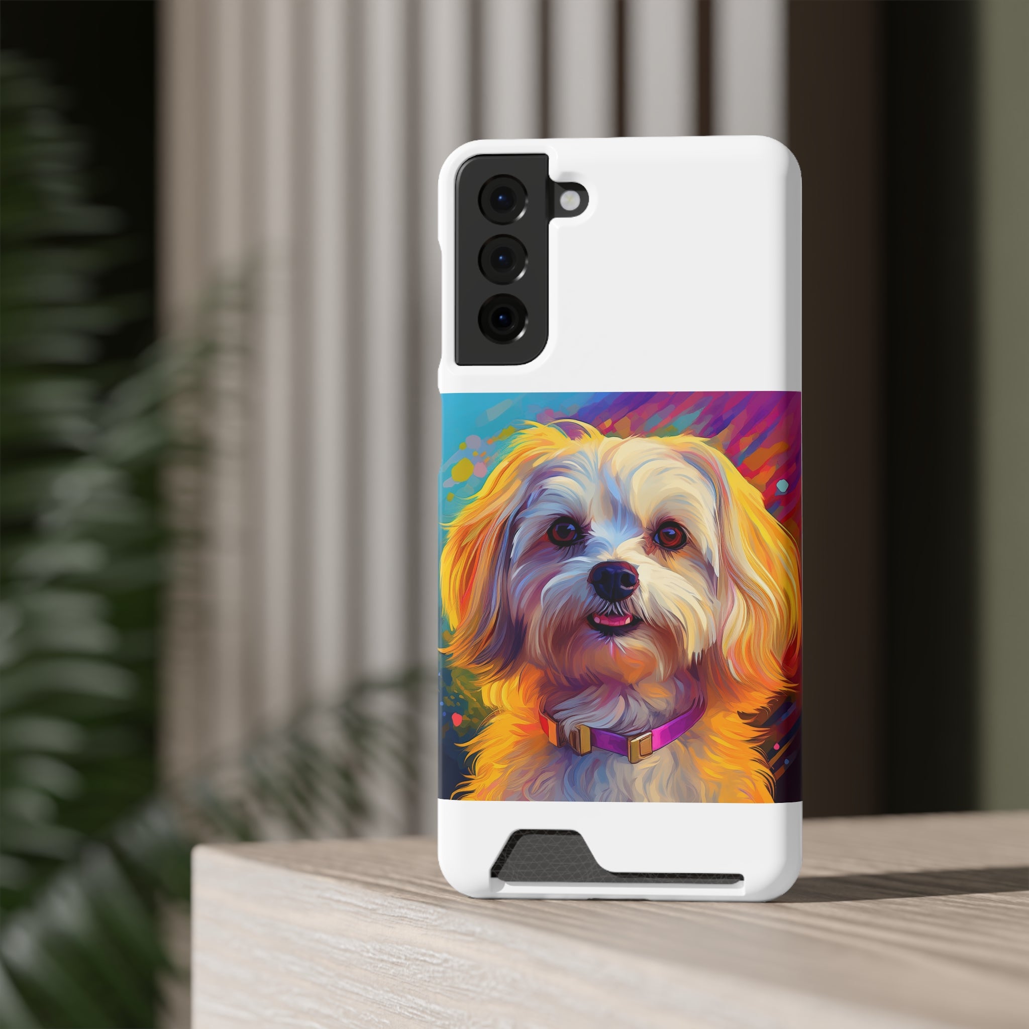 Havanese Phone Case with Card Holder
