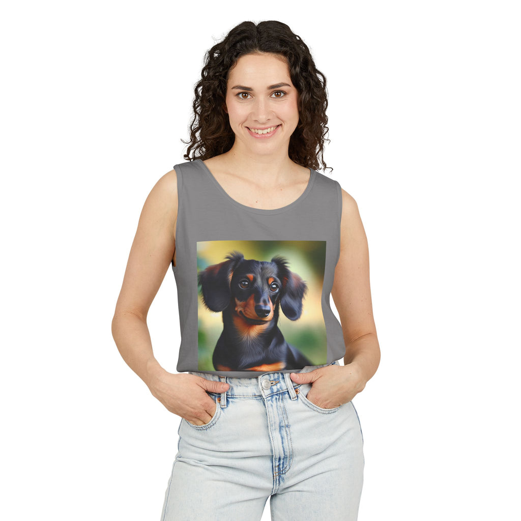 Black/Brown Dachshund Unisex Tank Top