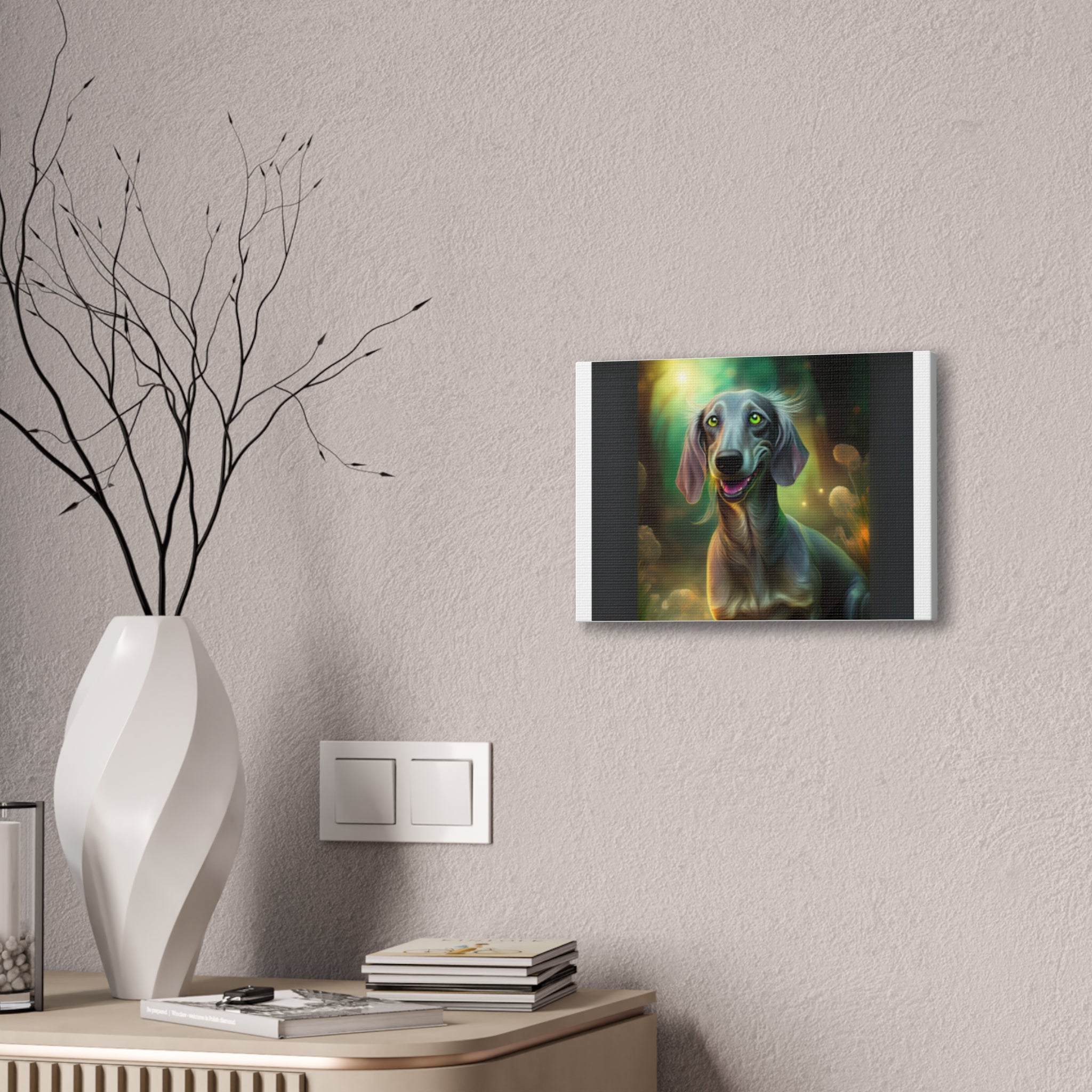 Silver Grey Dachshund Canvas Stretched, 0.75"