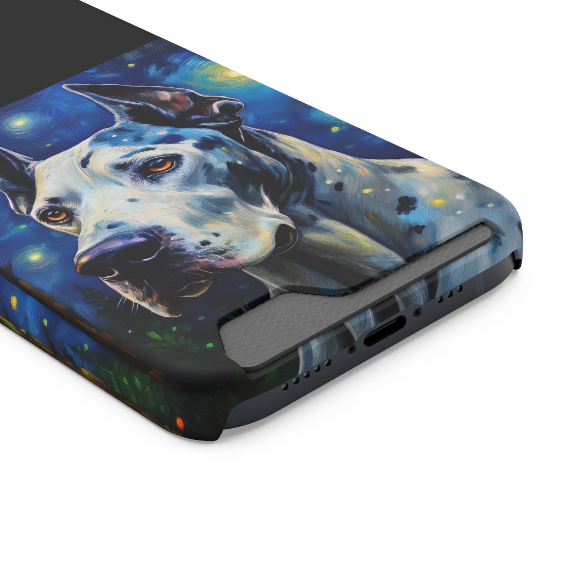 Great Dane Stary Night Phone Case with Card Holder