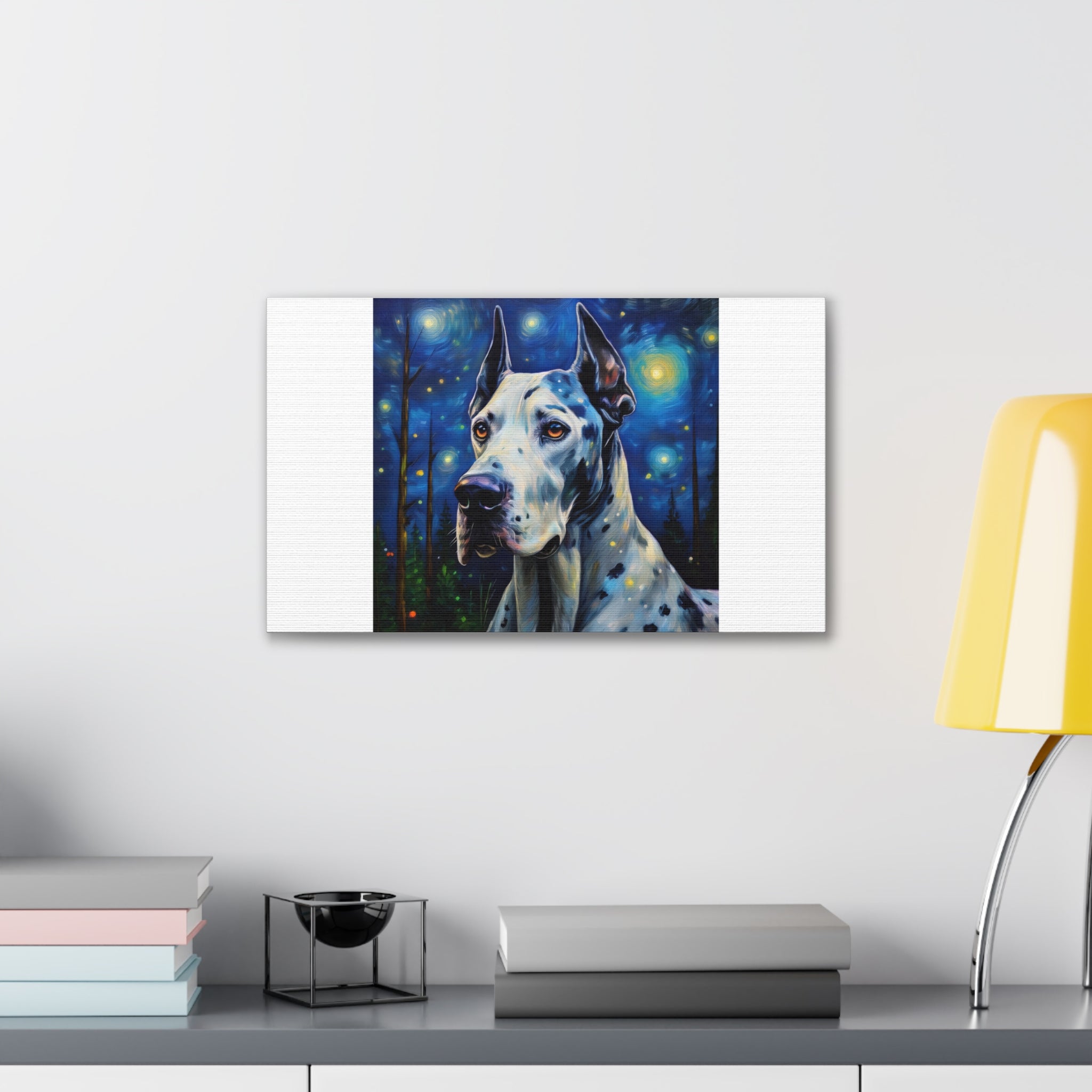 Great Dane Stary Night Canvas Stretched, 0.75"