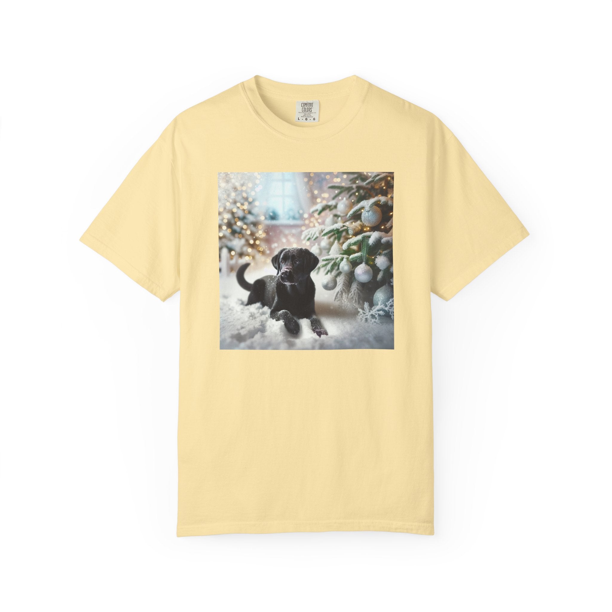 Black Lab Puppy Holiday Unisex Garment-Dyed T-shirt