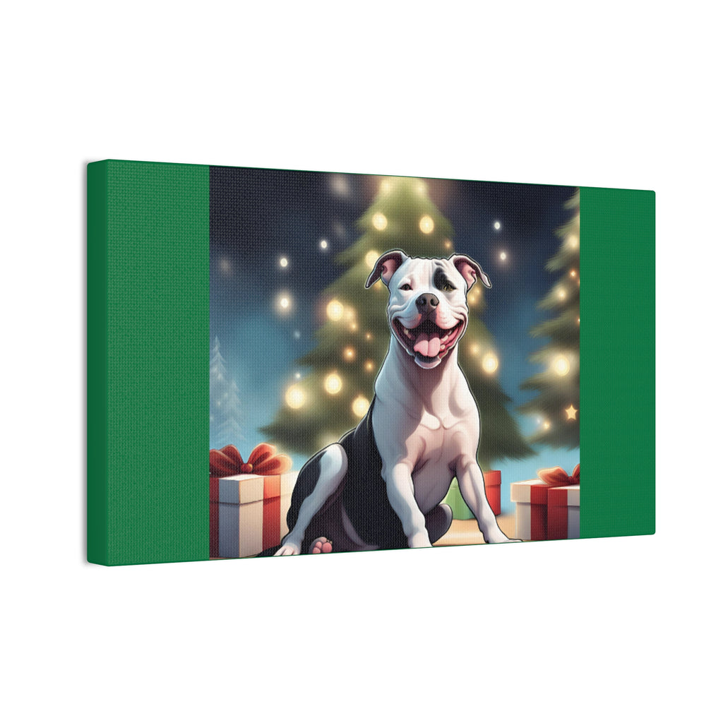 Pit Bull Holiday Canvas Stretched, 0.75"