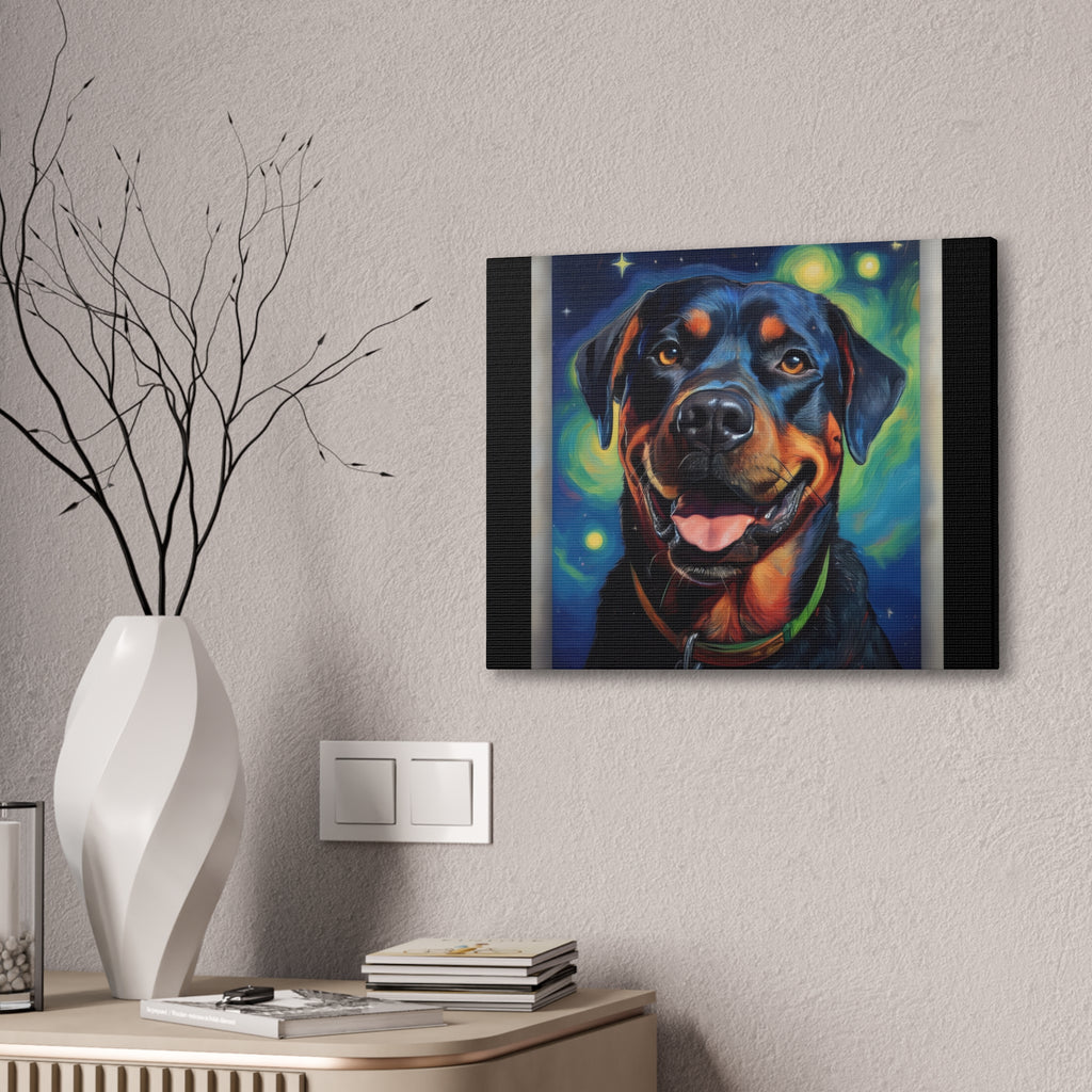 Rottweiler Stary Night Canvas Painting