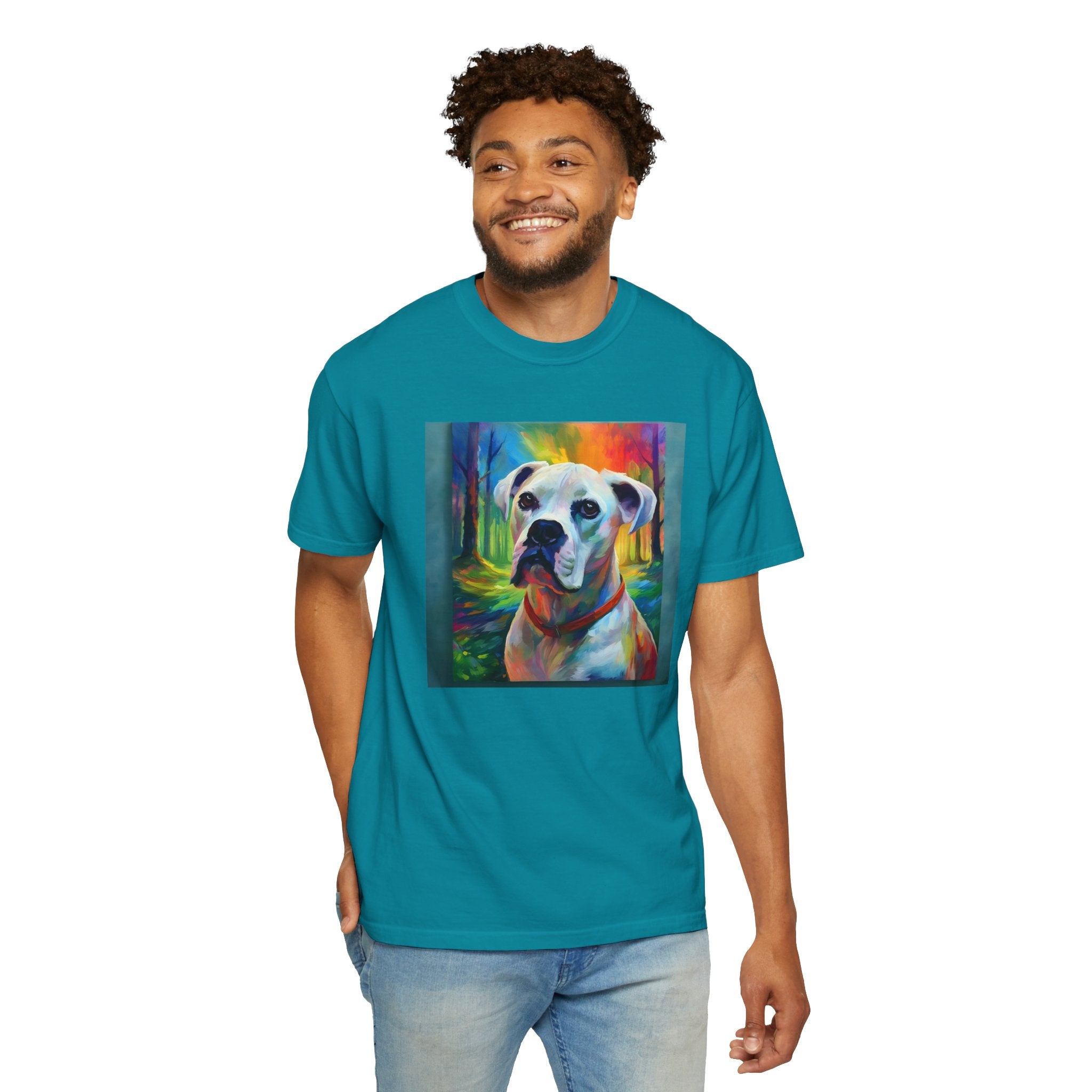 Boxer Rainbow Sky Unisex Garment-Dyed T-shirt