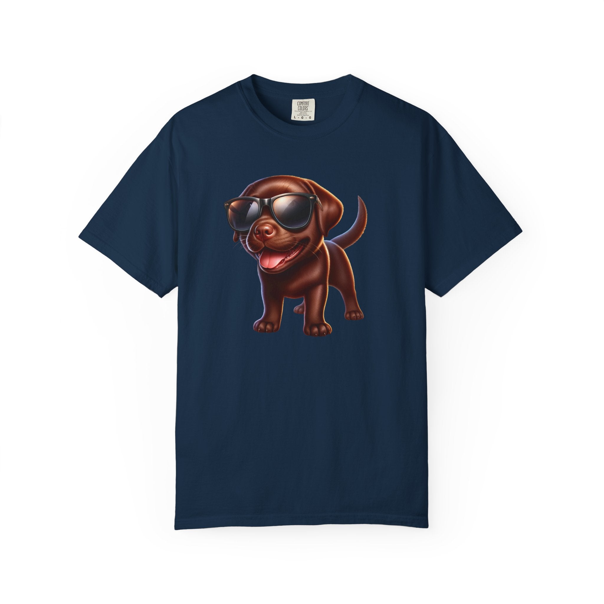 Chocolate Lab w/ sunglasses Unisex Garment-Dyed T-shirt
