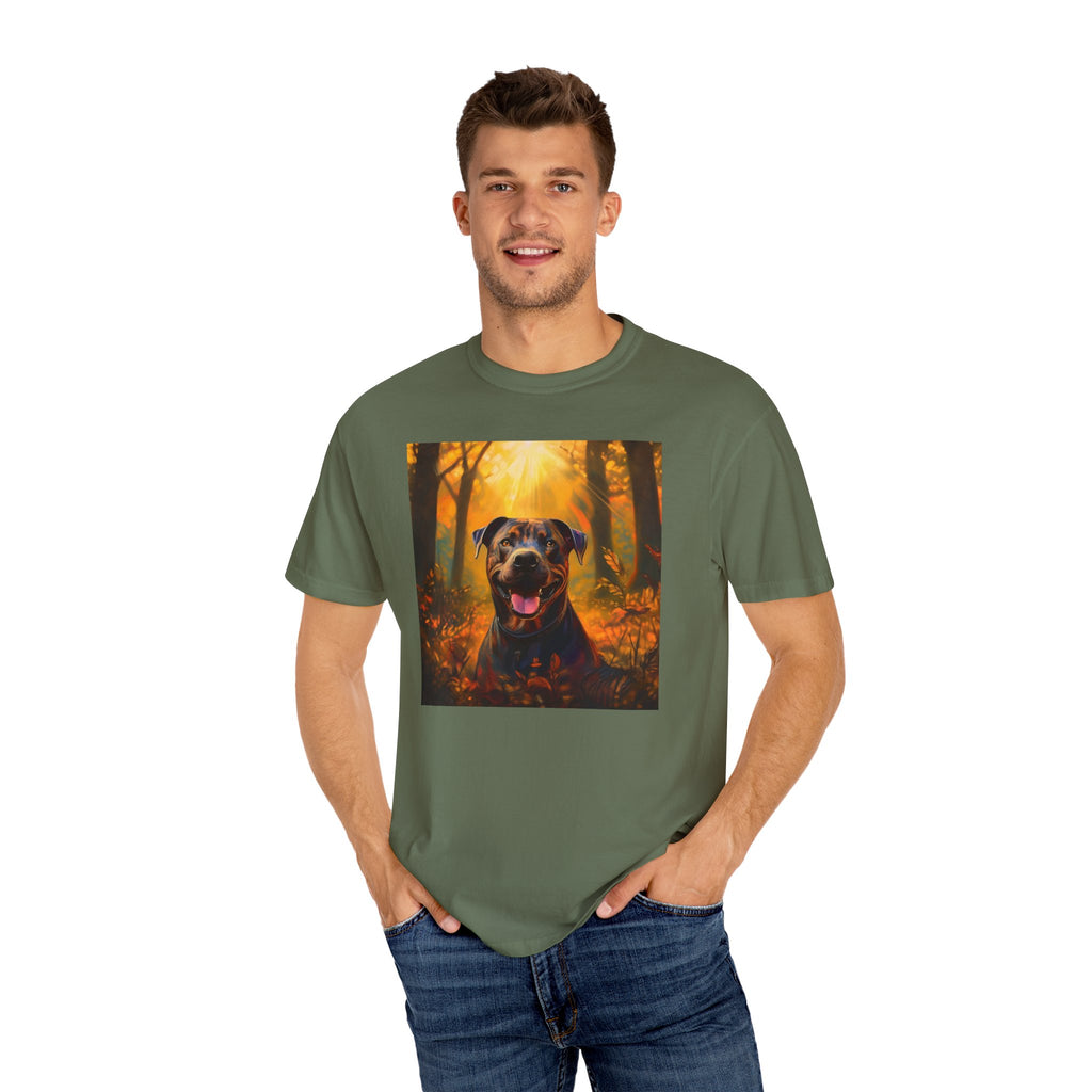 Pit Bull Brindle Autumn Unisex Garment-Dyed T-shirt