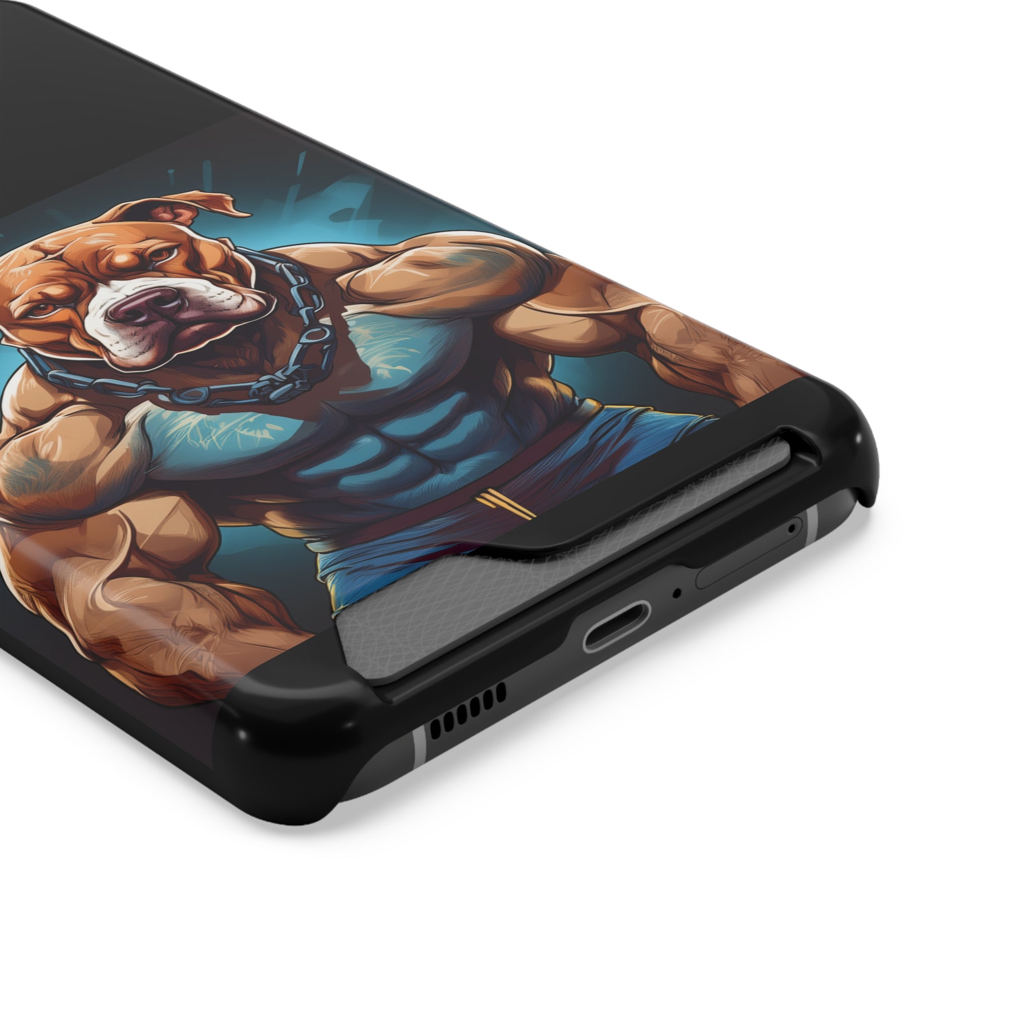 Pitbull Body Builder Phone Case with Card Holder
