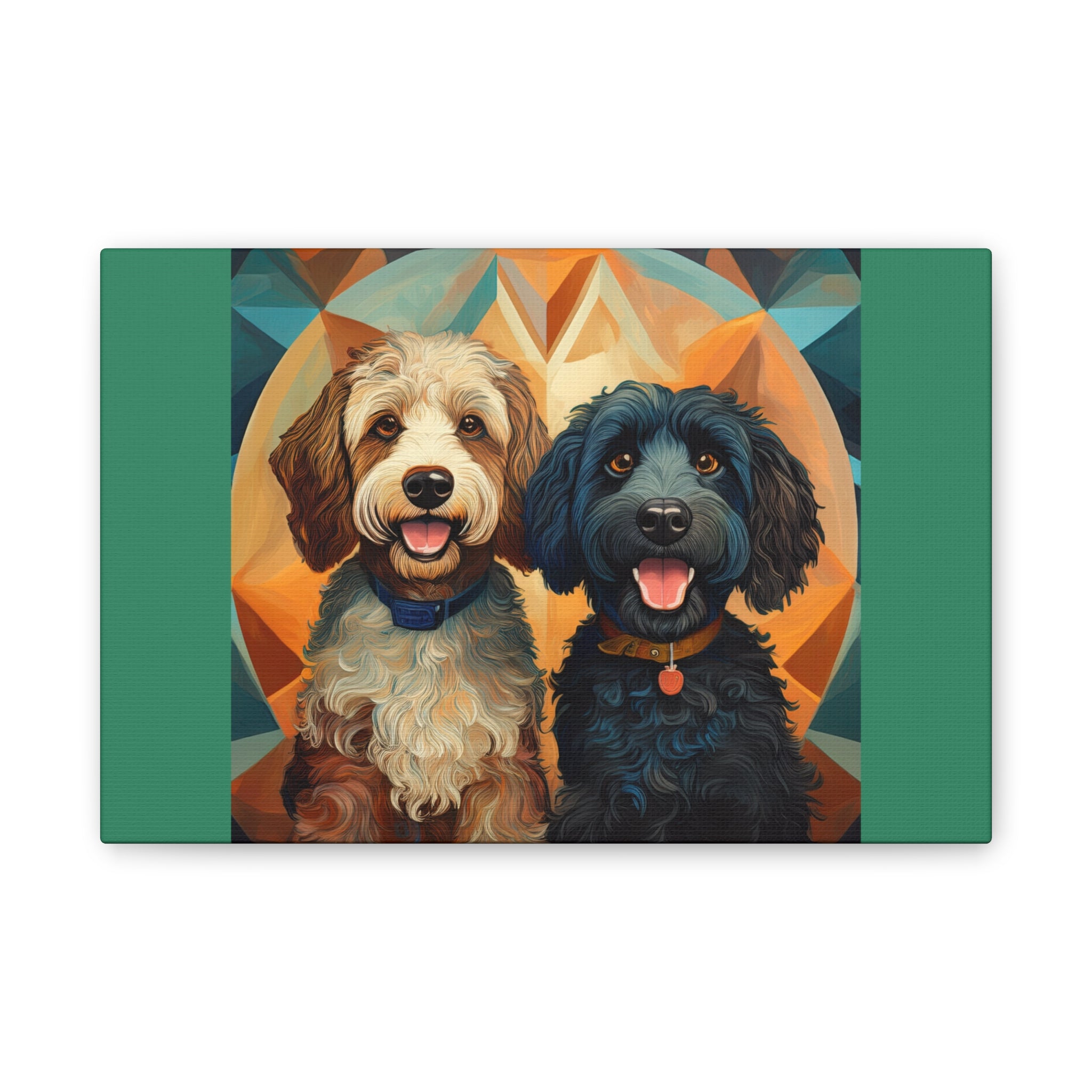 Doodles, Black & Tan Canvas Painting
