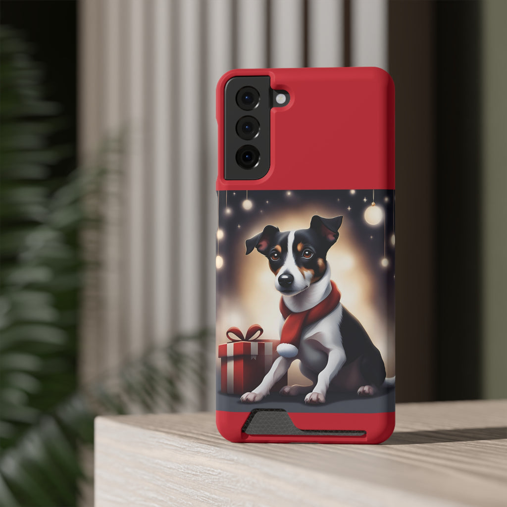 Jack Russel Holiday Phone Case with Card Holder