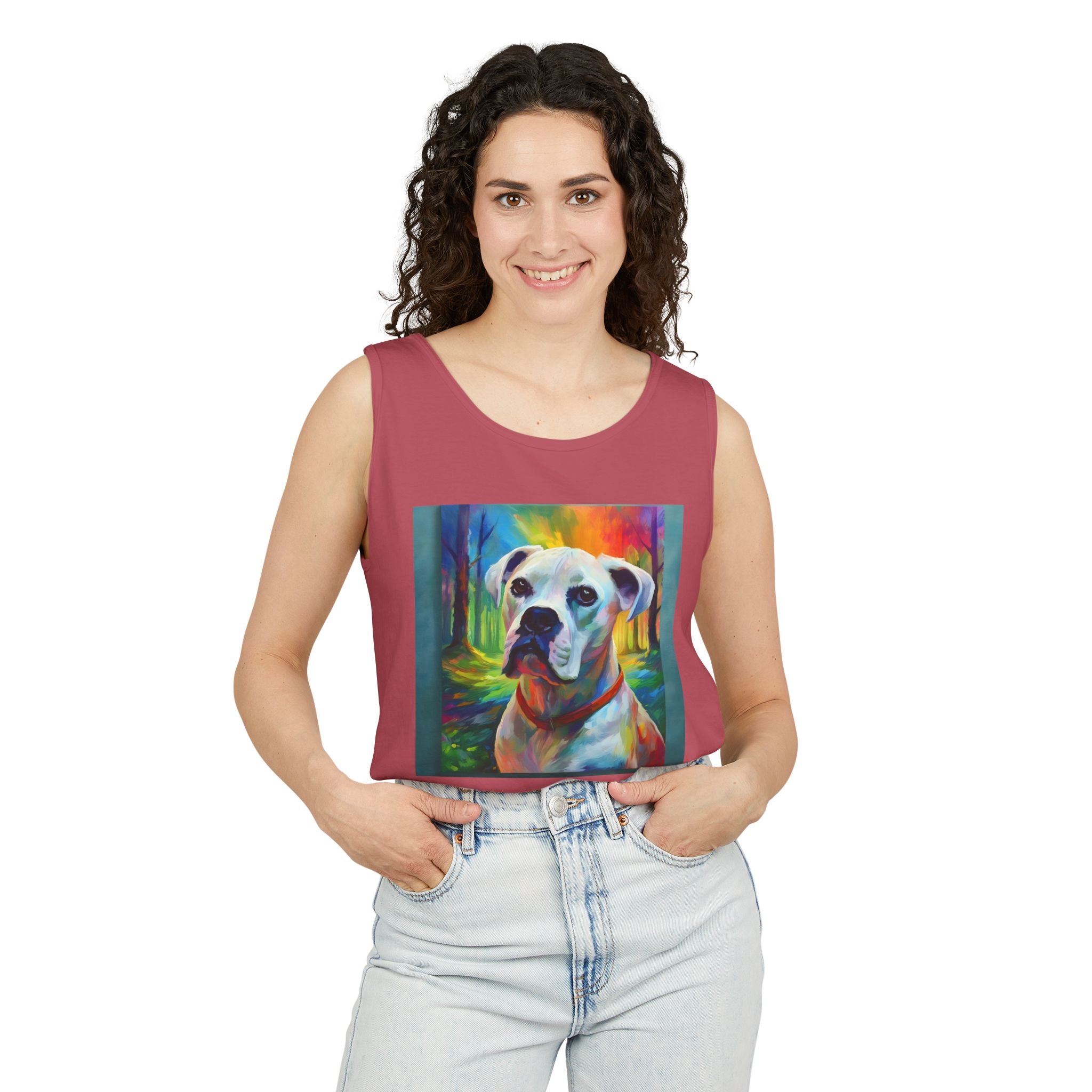Boxer Rainbow Sky Unisex Tank Top