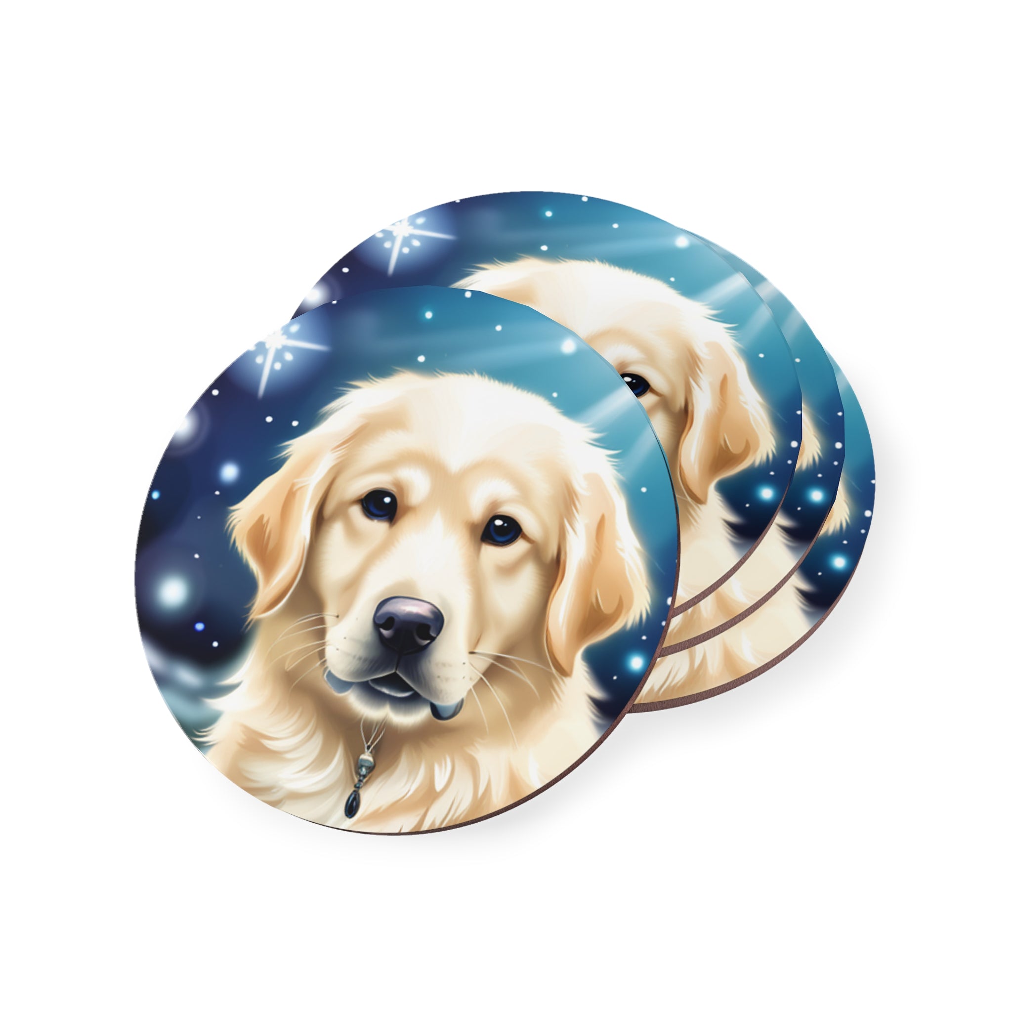 Golden Retriever Stary Night Coasters