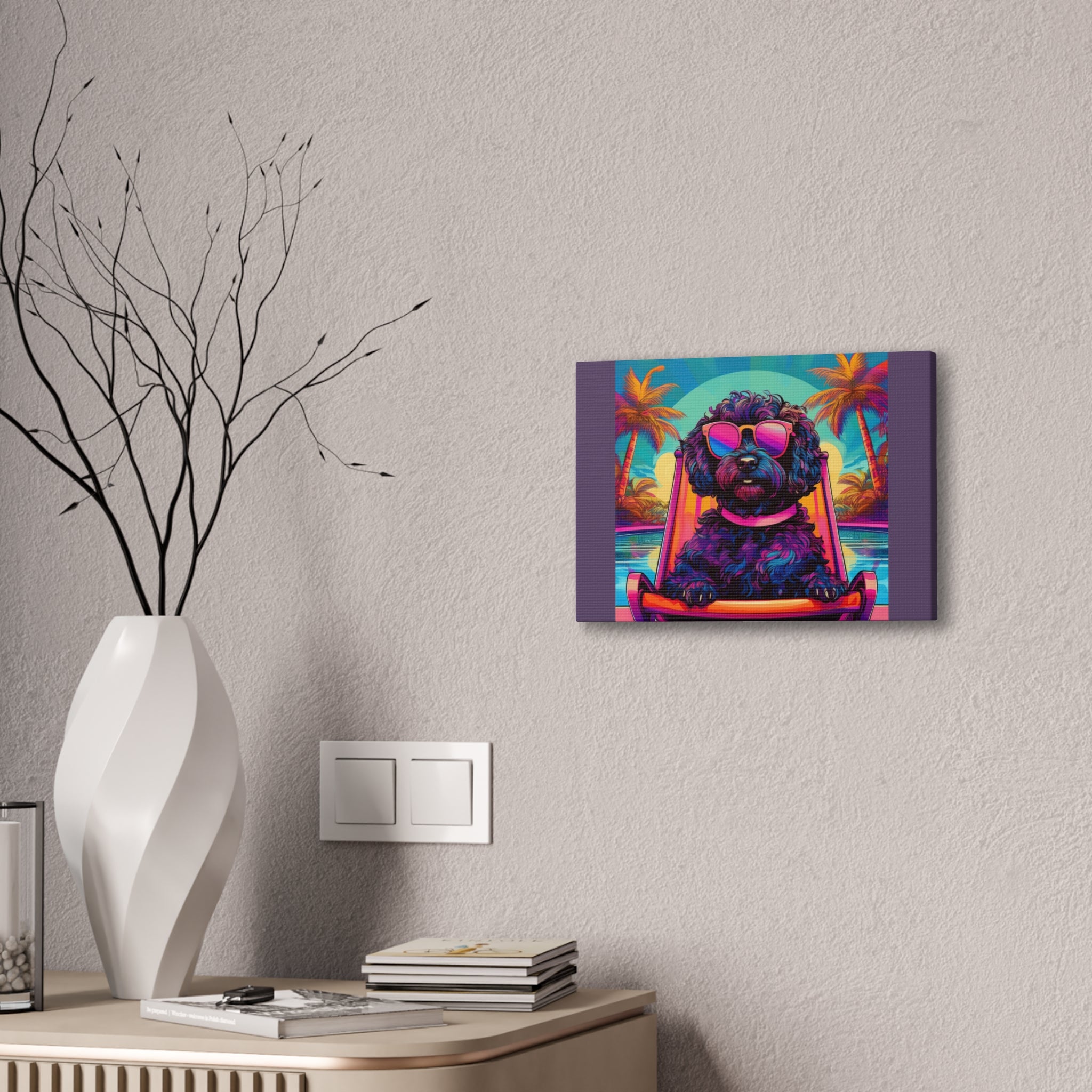 Doodle Poolside Canvas Painting
