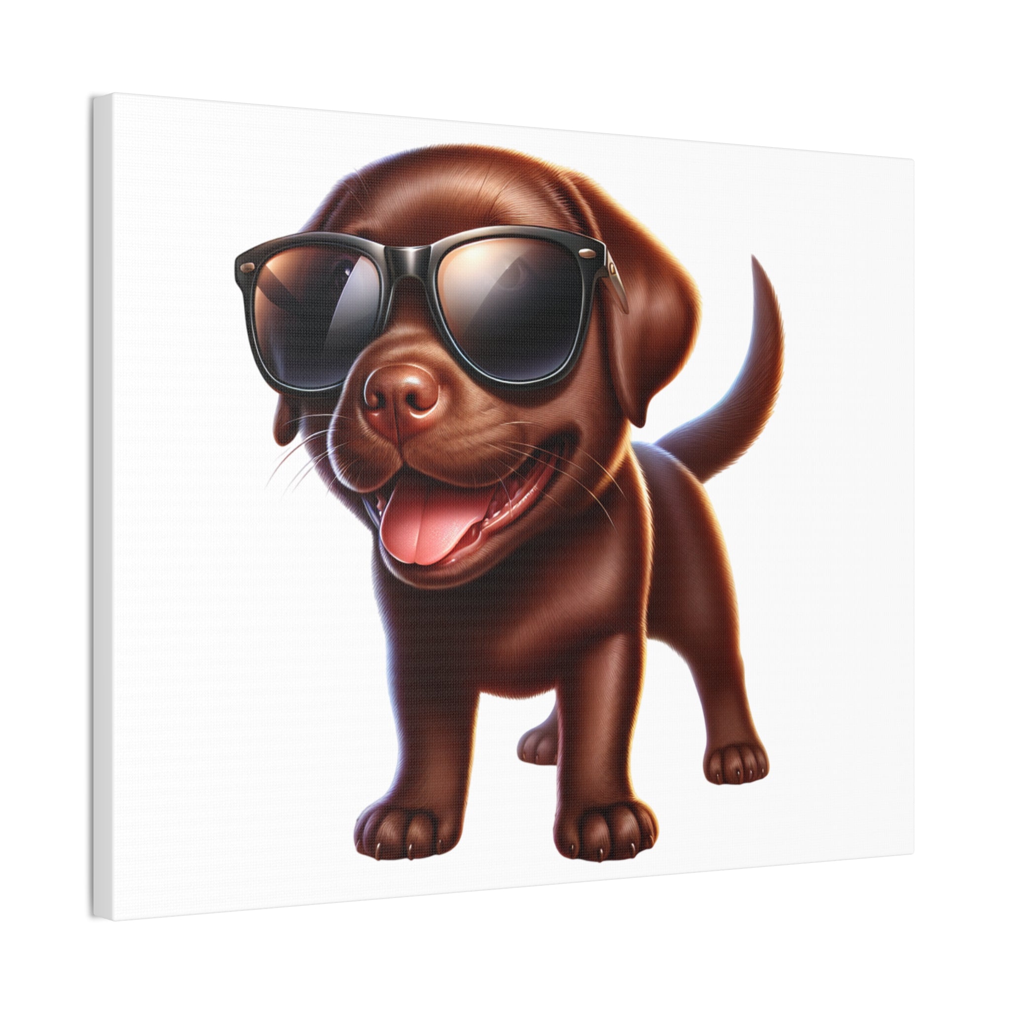 Chocolate Lab in Sunglasses Canvas Stretched, 0.75"