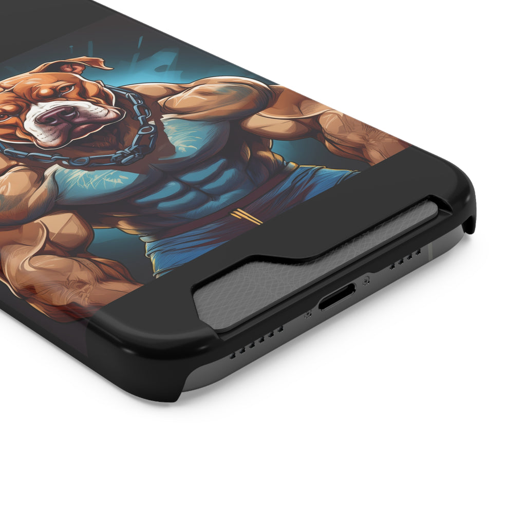 Pitbull Body Builder Phone Case with Card Holder