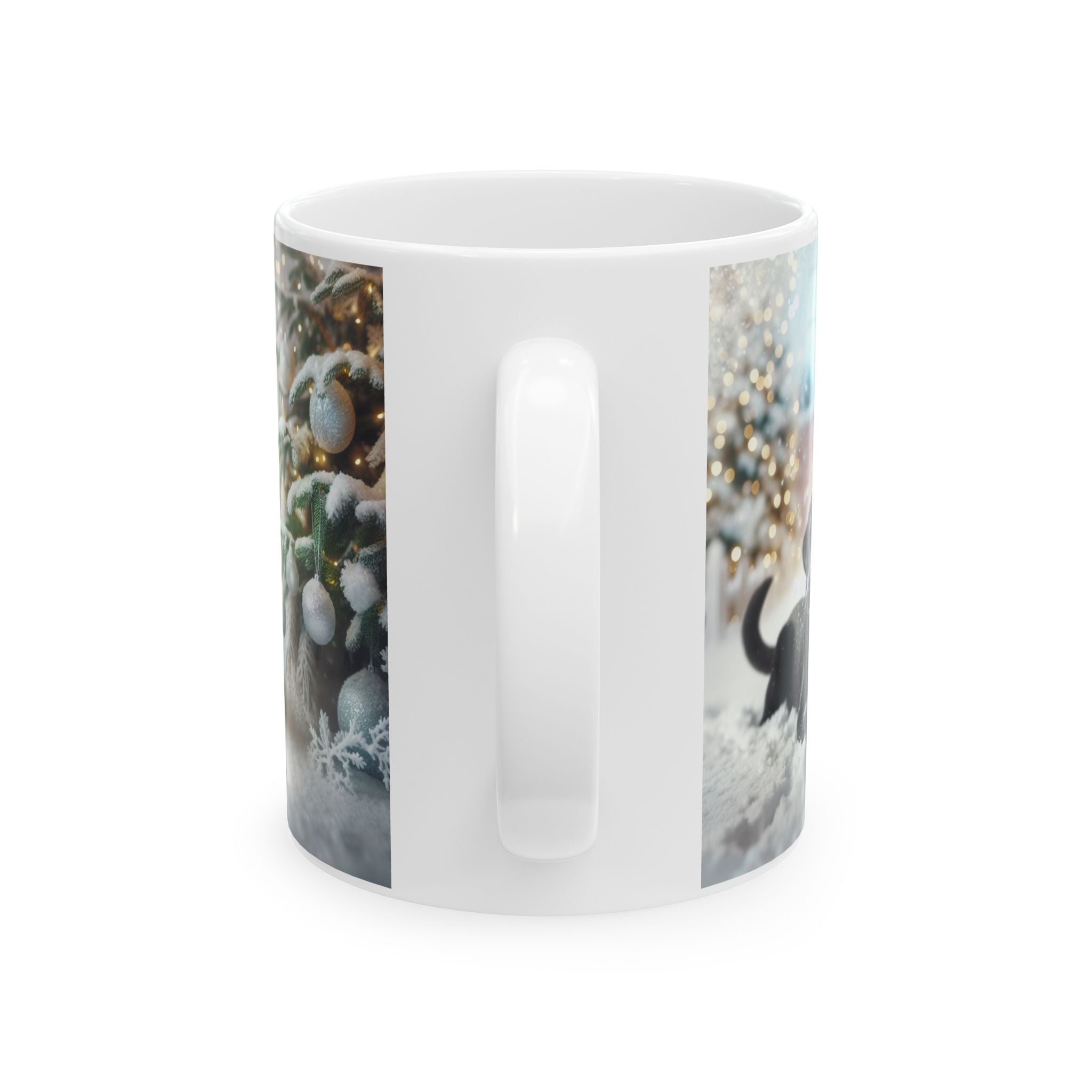 Black Lab Puppy Holiday Ceramic Mug, (11oz, 15oz)