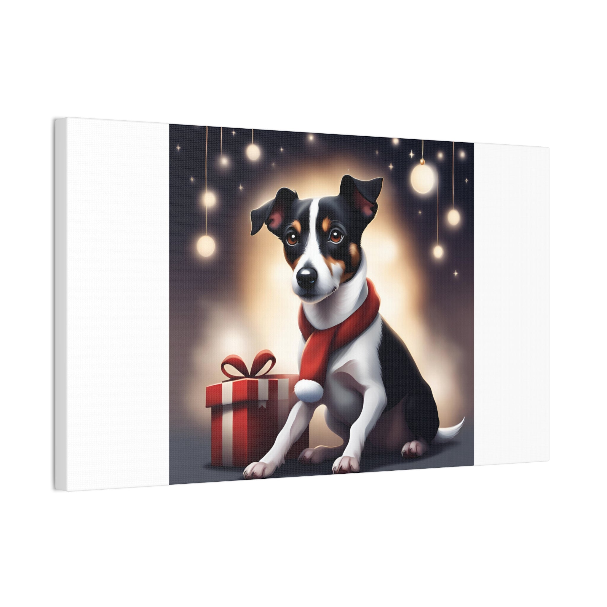 Jack Russel Holiday Canvas Stretched, 0.75"