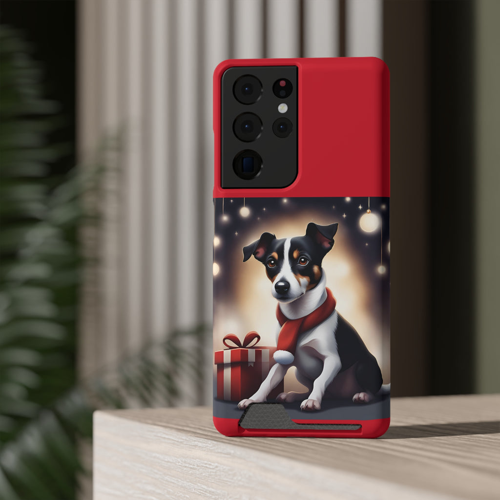 Jack Russel Holiday Phone Case with Card Holder