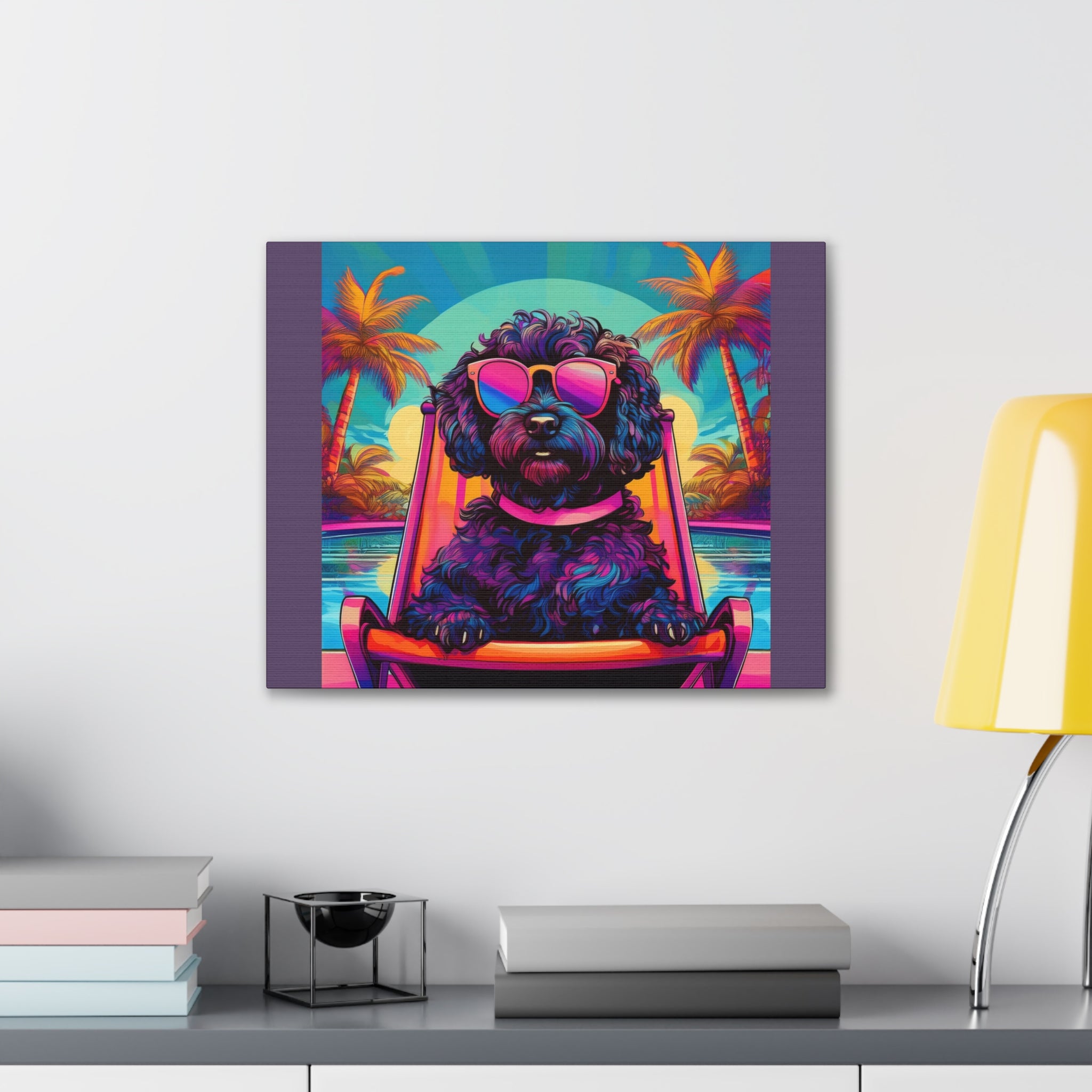 Doodle Poolside Canvas Painting