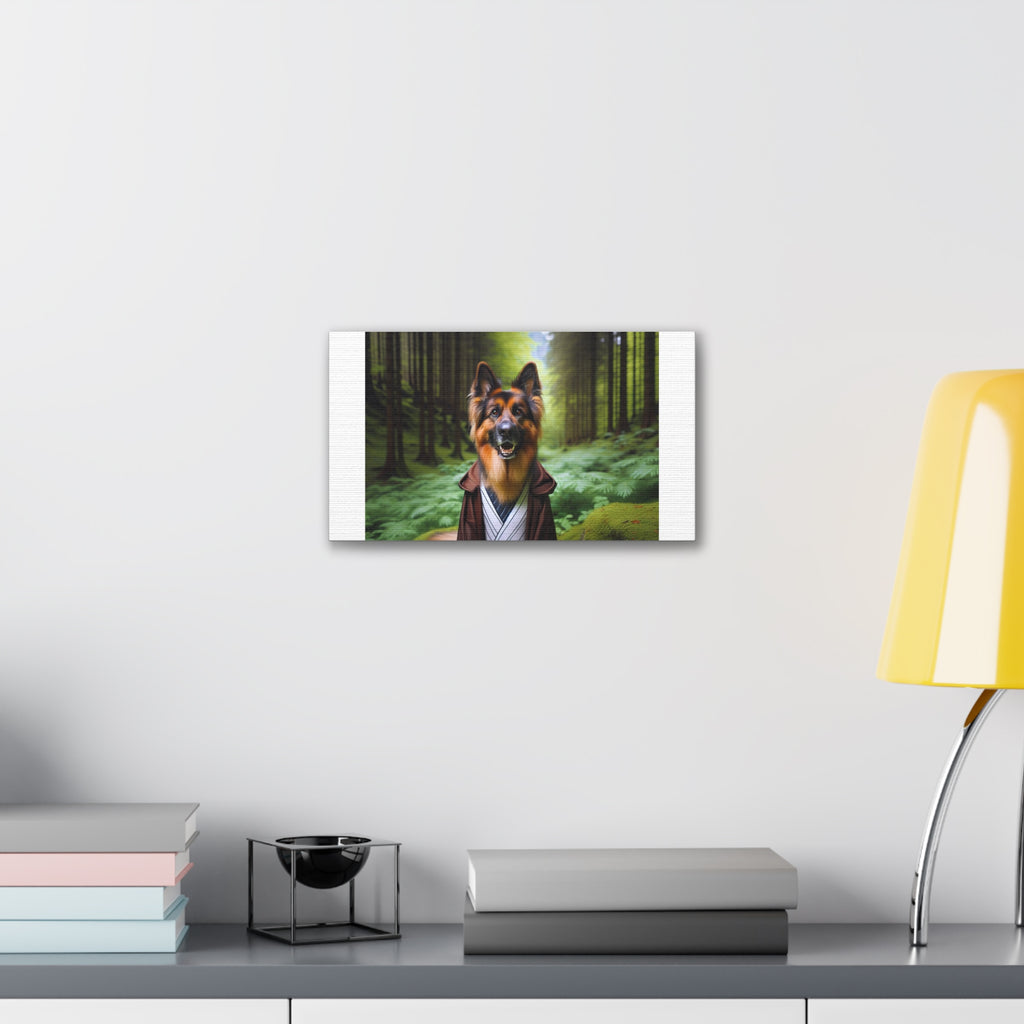 German Shepherd Forest Knight Canvas Stretched, 0.75"