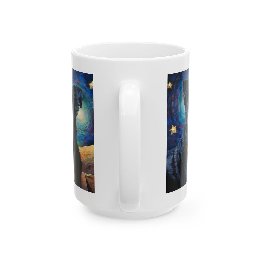 Black Shepherd Lab Stary Night Ceramic Mug, (11oz, 15oz)