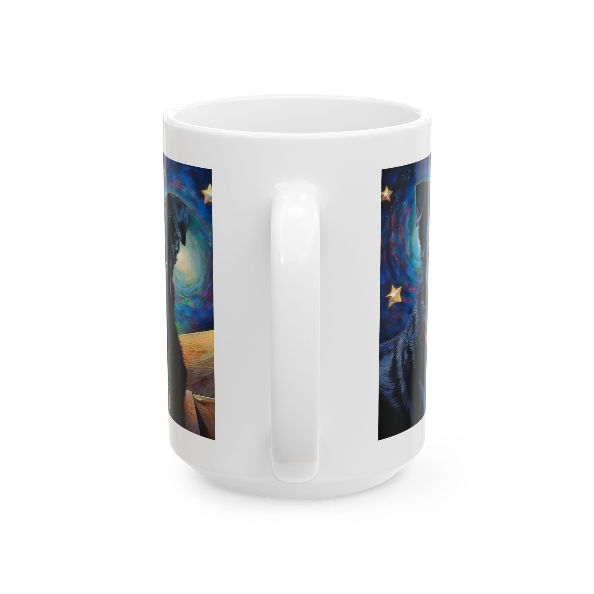 Black Shepherd Lab Stary Night Ceramic Mug, (11oz, 15oz)