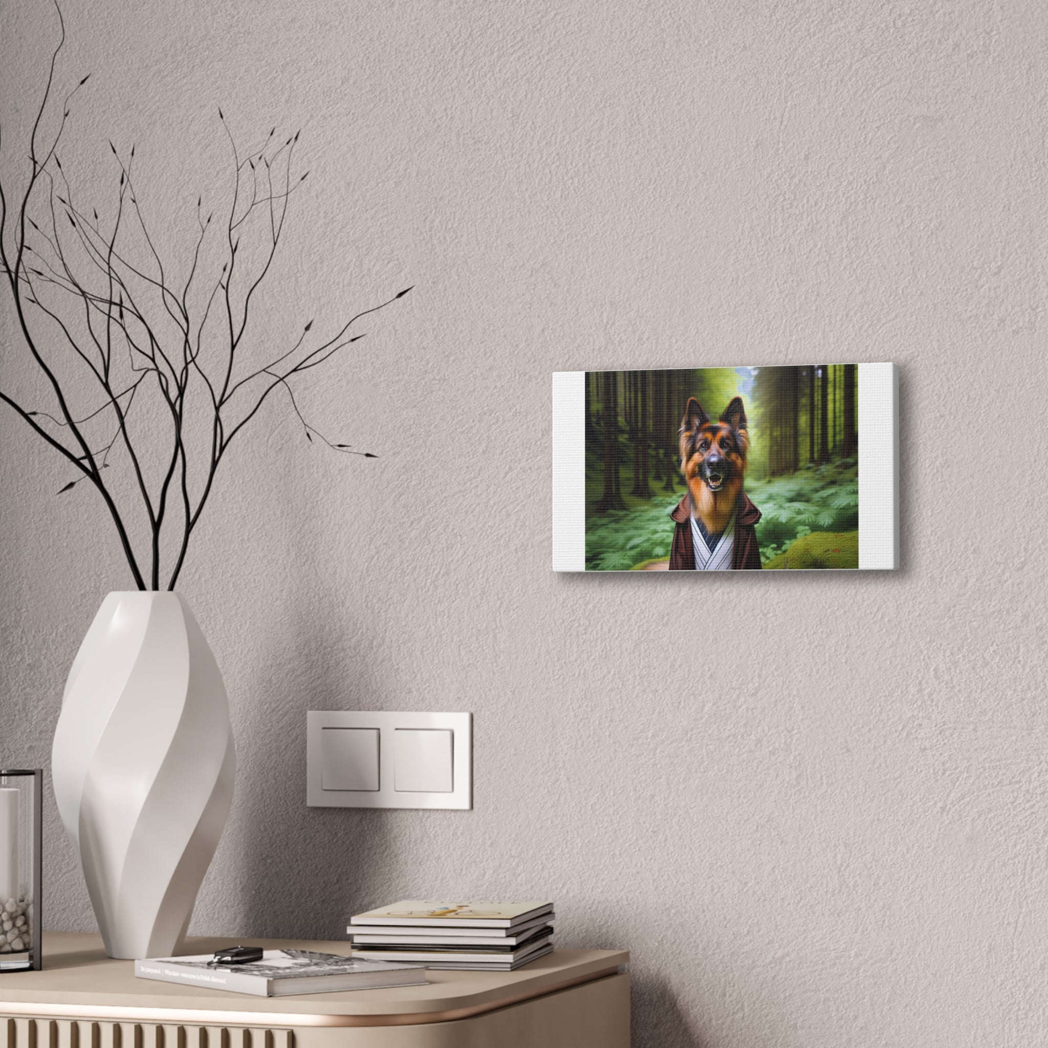 German Shepherd Forest Knight Canvas Stretched, 0.75"