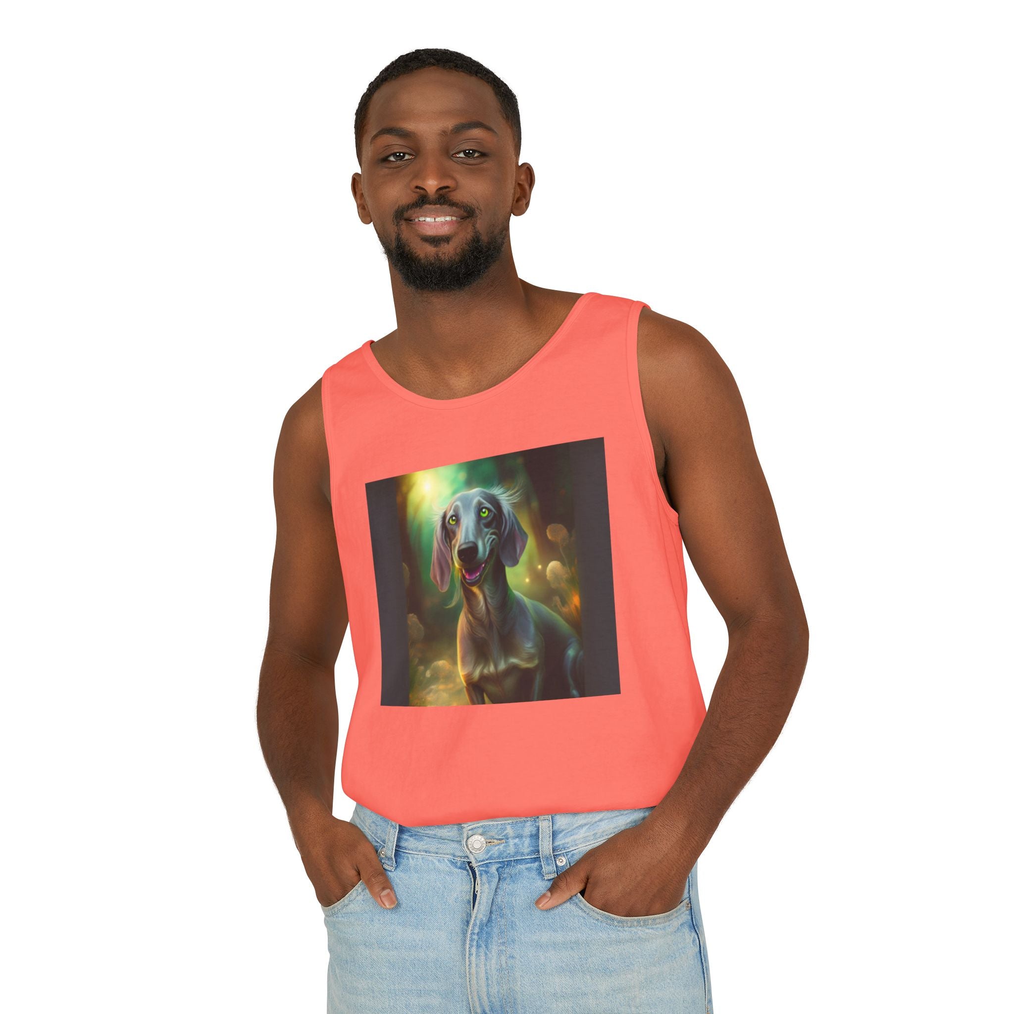 Silver Grey Dachshund Unisex Tank Top
