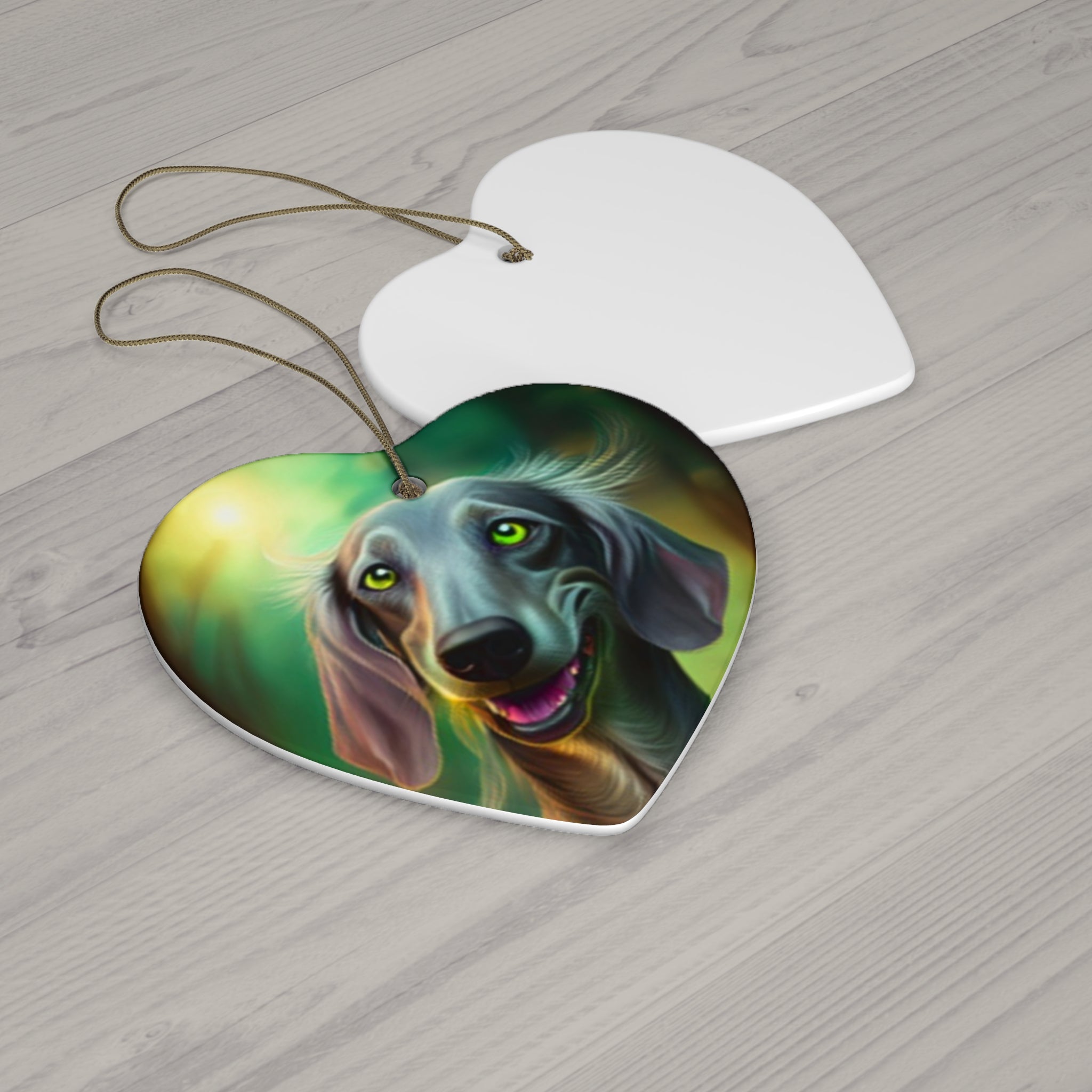 Silver Grey Dachshund Ceramic Ornament
