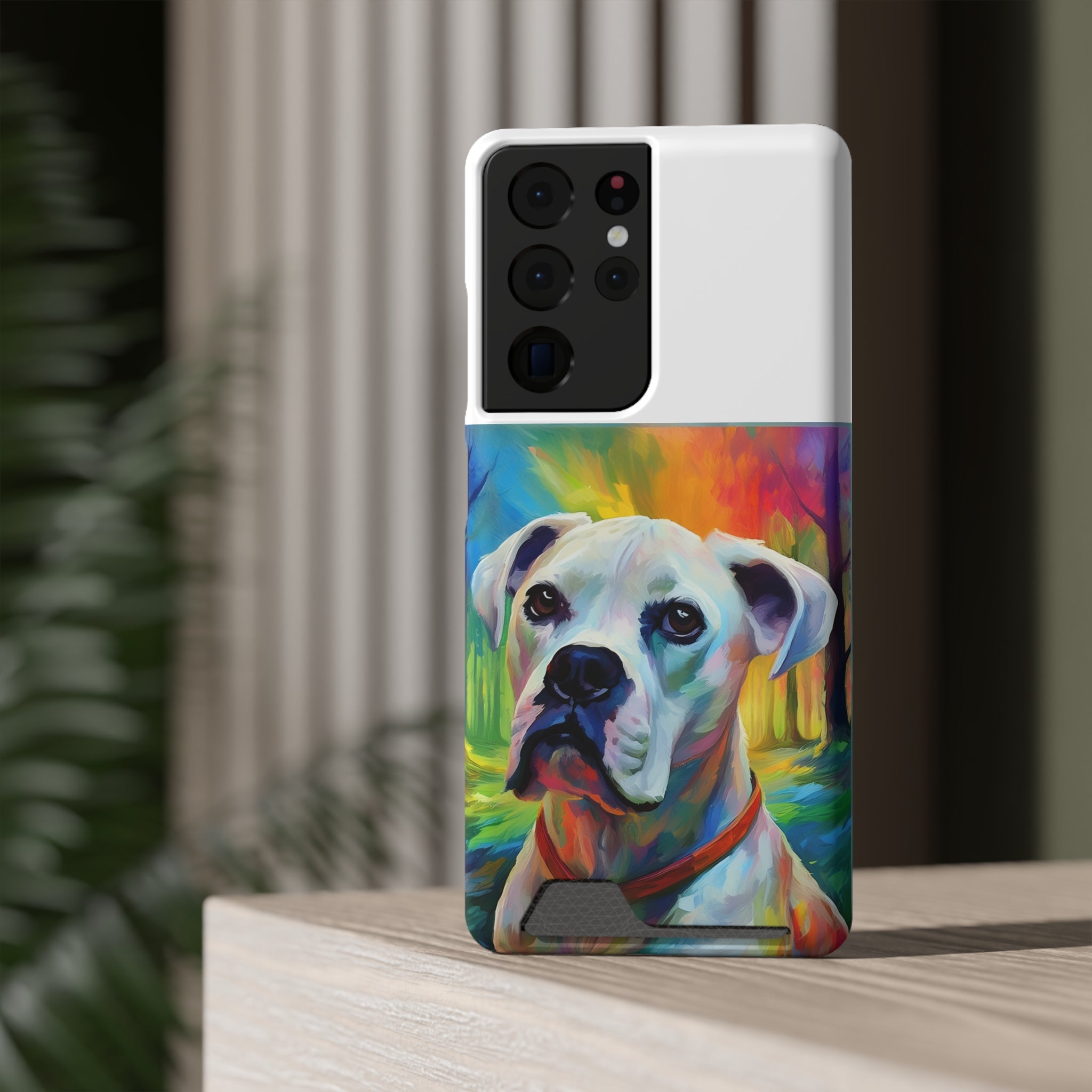 Boxer Rainbow Sky Phone Case with Card Holder