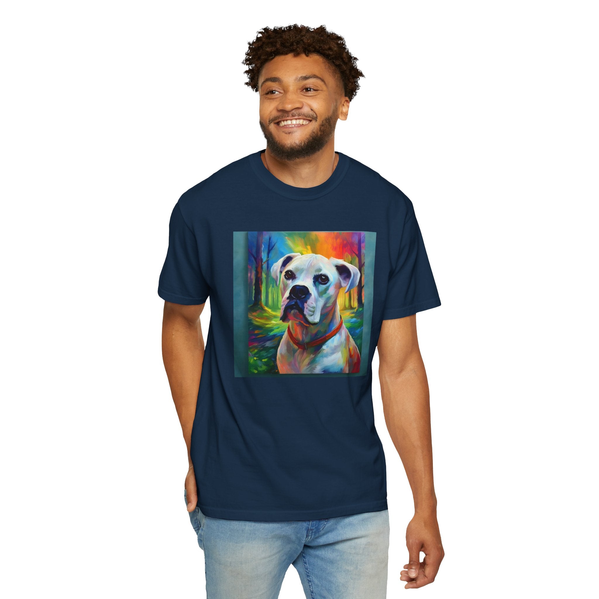 Boxer Rainbow Sky Unisex Garment-Dyed T-shirt