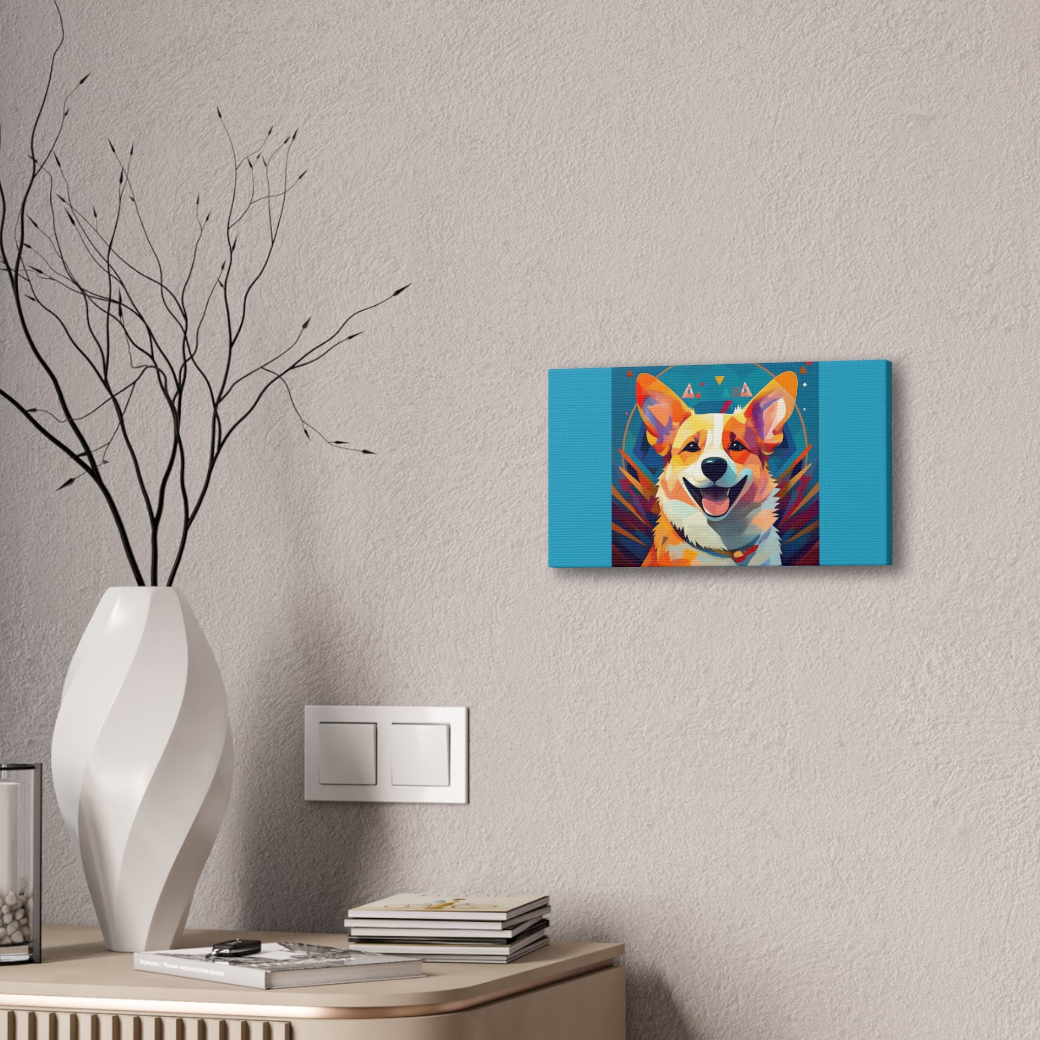 Corgi Canvas Painting
