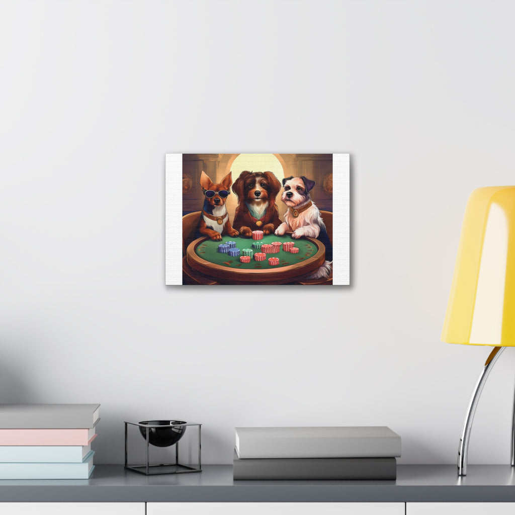 Puppy Poker Canvas Stretched, 0.75"