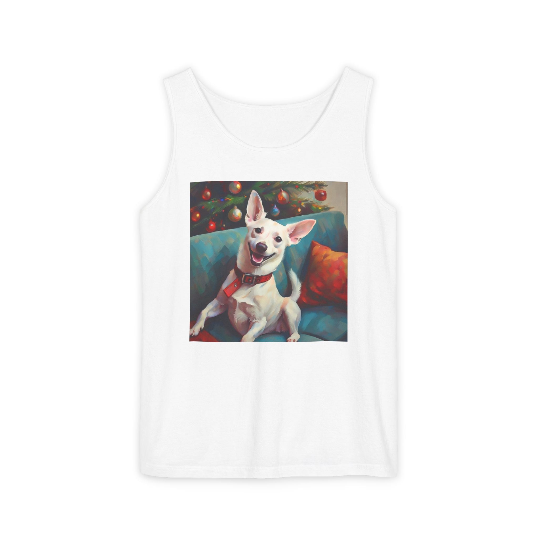 White Corgi Holiday II Unisex Tank Top