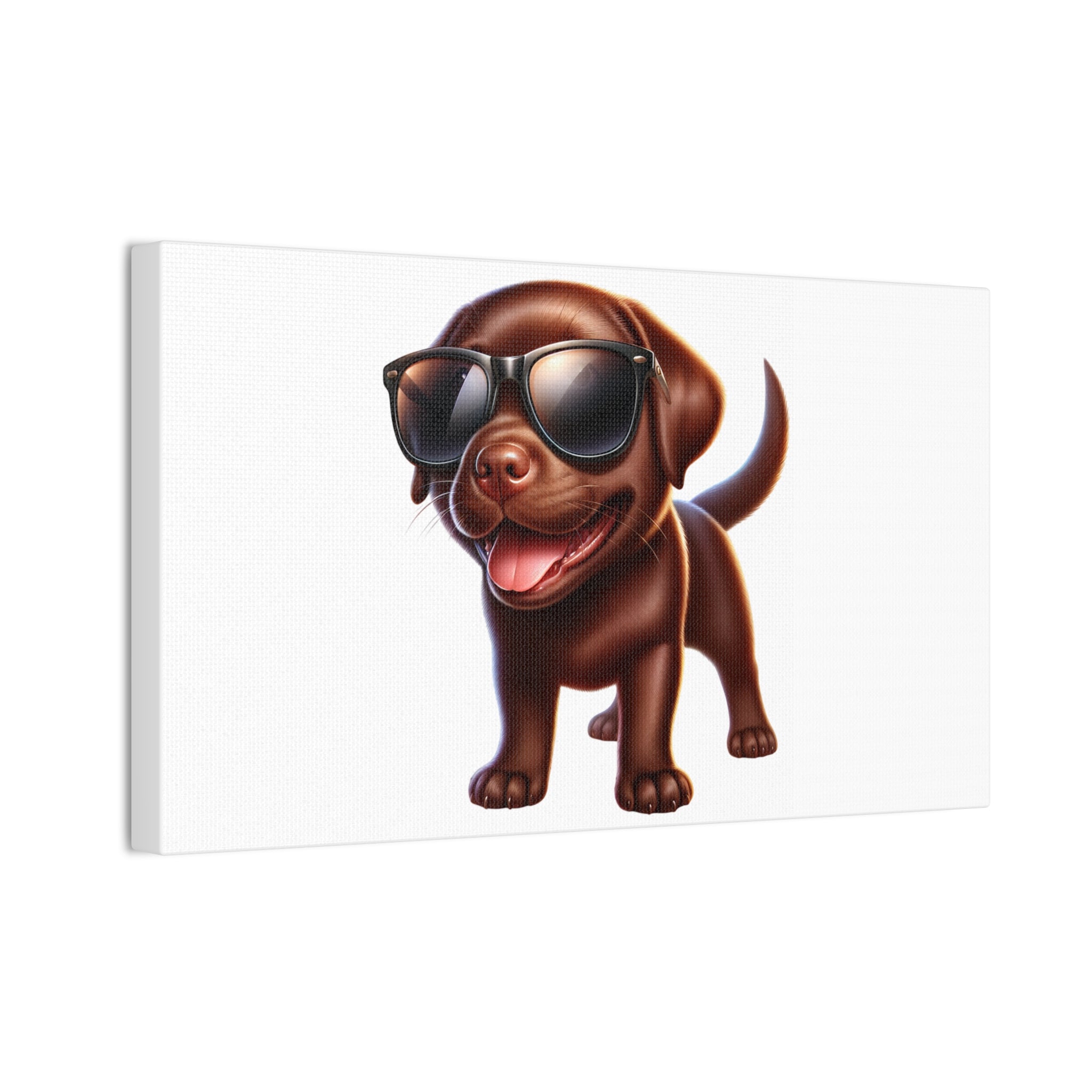 Chocolate Lab in Sunglasses Canvas Stretched, 0.75"