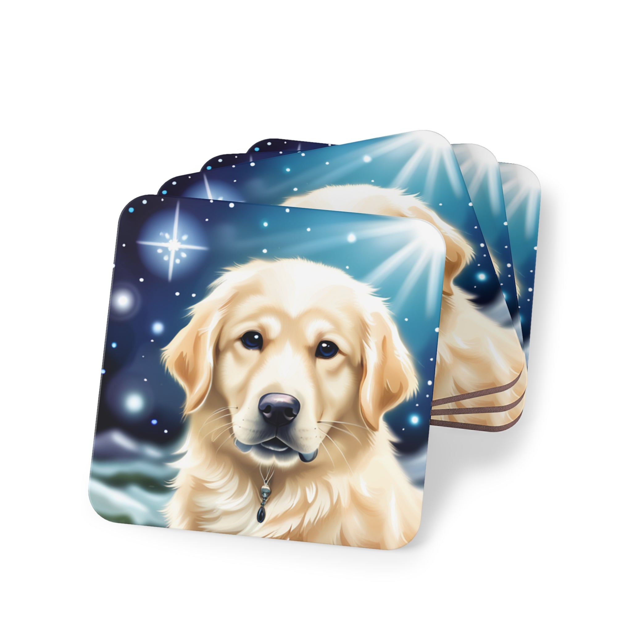 Golden Retriever Stary Night Coasters